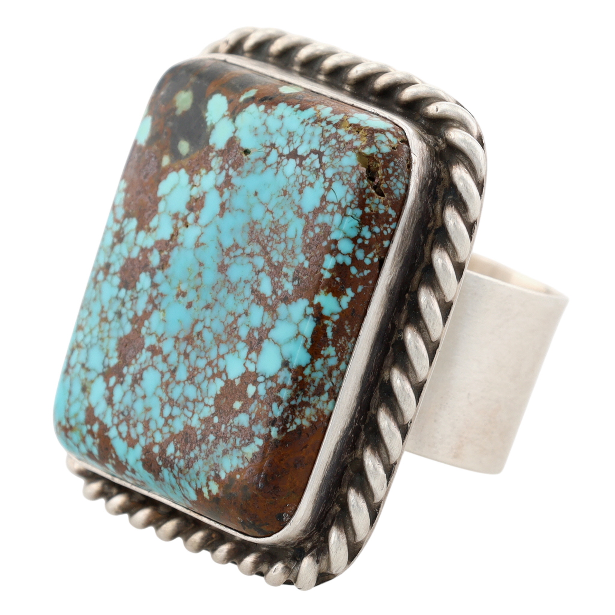 Augustine Largo Navajo Sterling #8 Turquoise Adjustable Ring