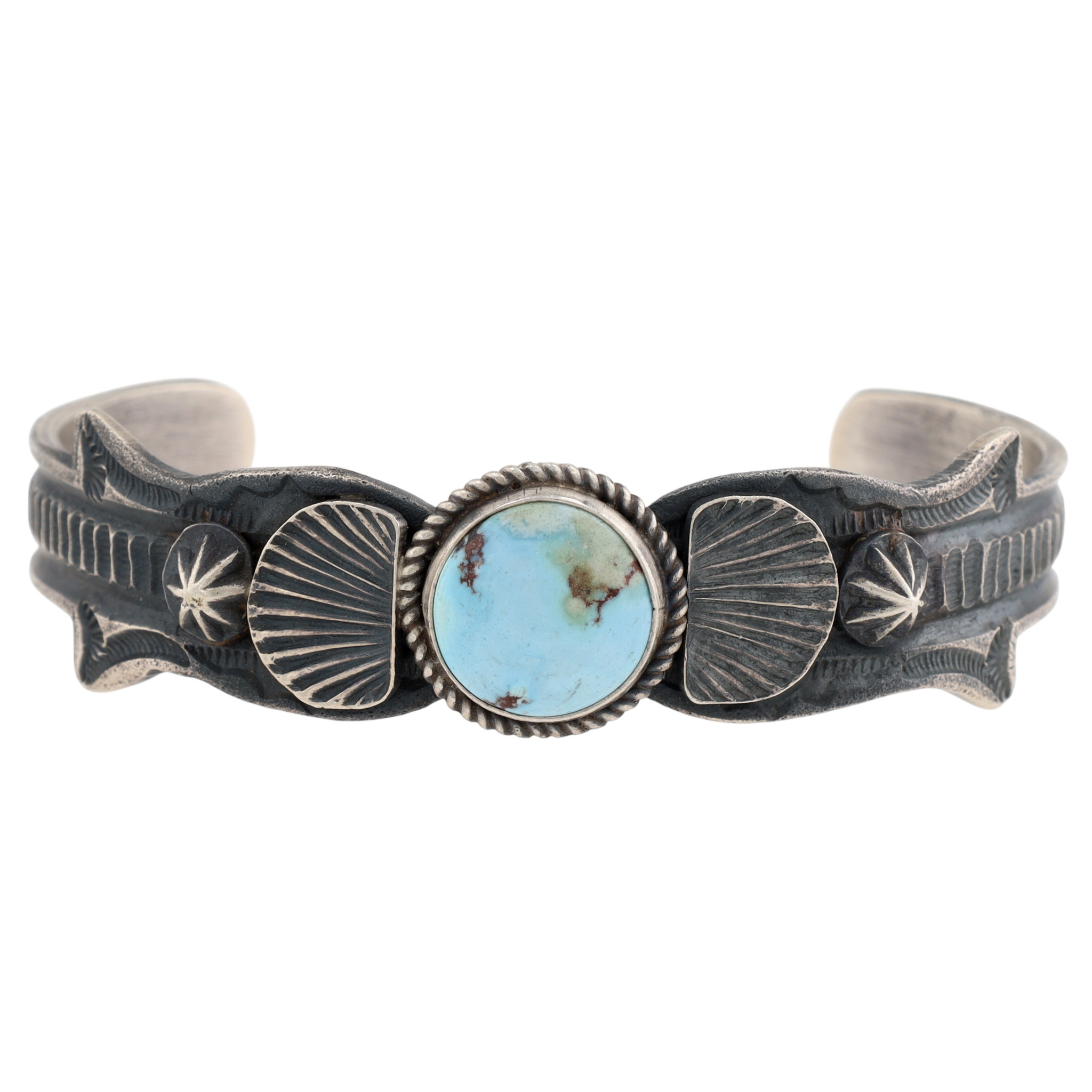 Kevin Billah Navajo Sterling Golden Hills Turquoise Cuff Bracelet