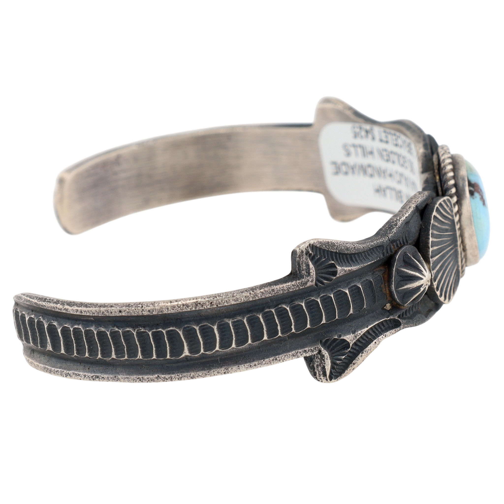 Kevin Billah Navajo Sterling Golden Hills Turquoise Cuff Bracelet