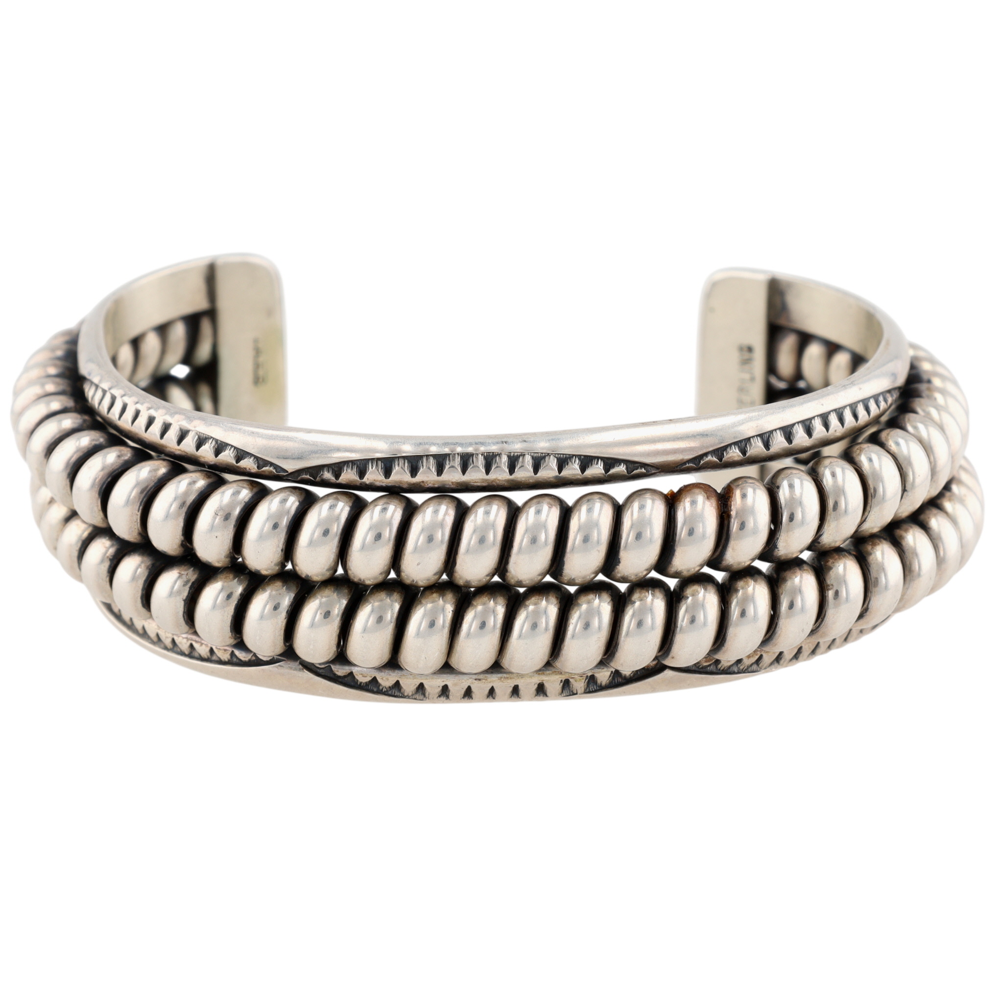 Nora Tahe Navajo Sterling Coil Cuff Bracelet