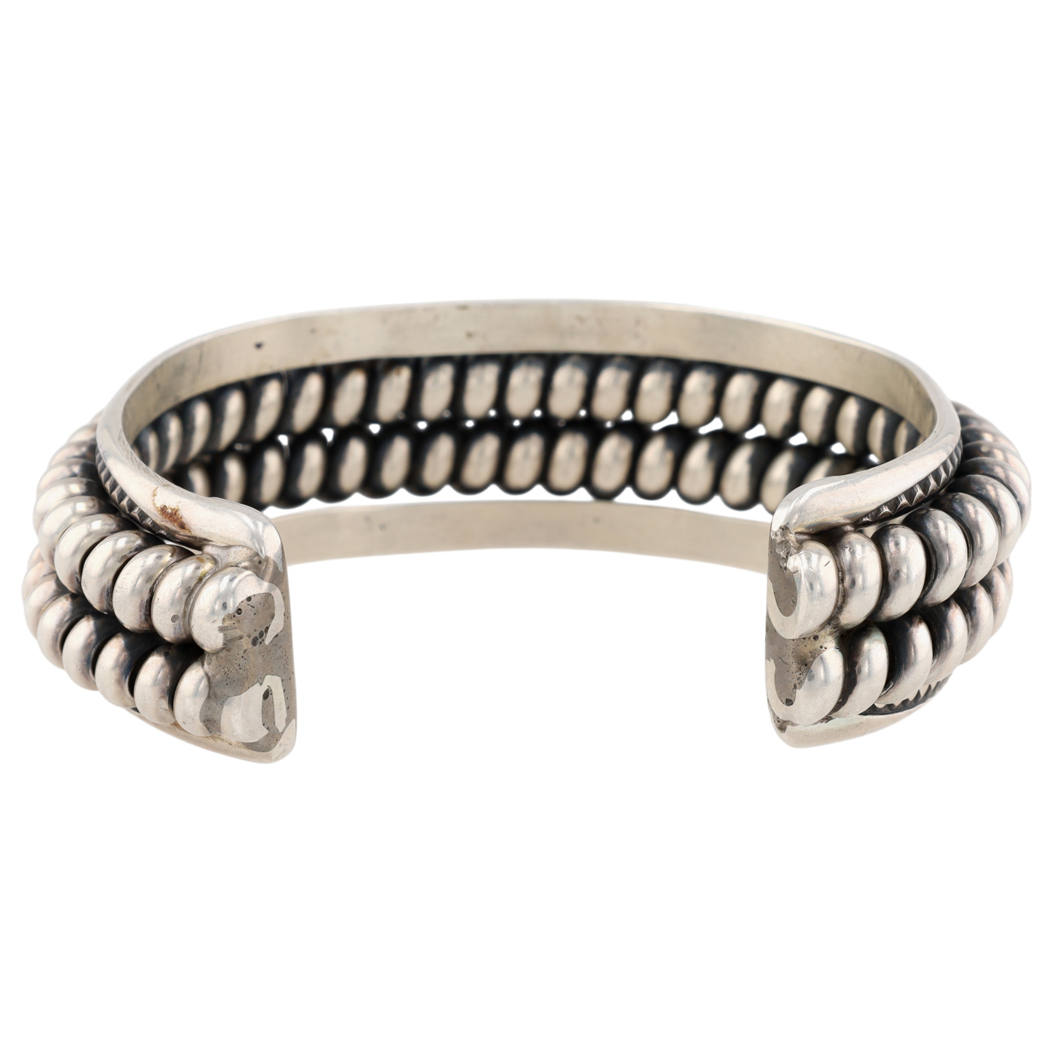 Nora Tahe Navajo Sterling Coil Cuff Bracelet