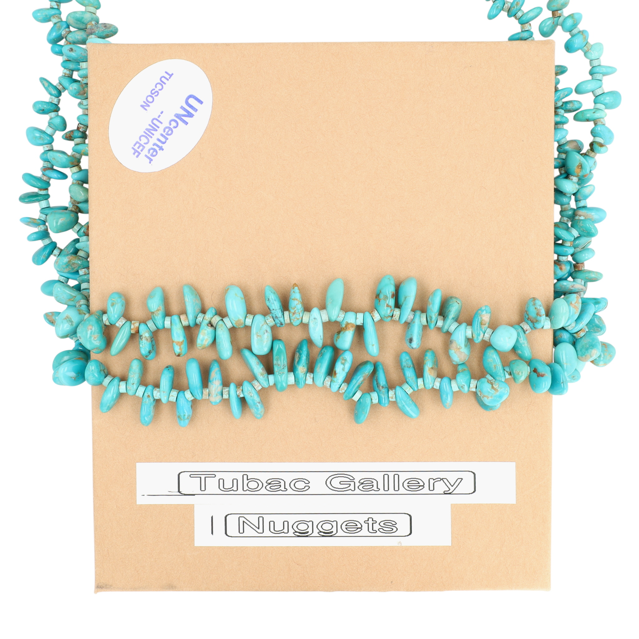 Vintage Santo Domingo Sterling Turquoise Nugget Necklace