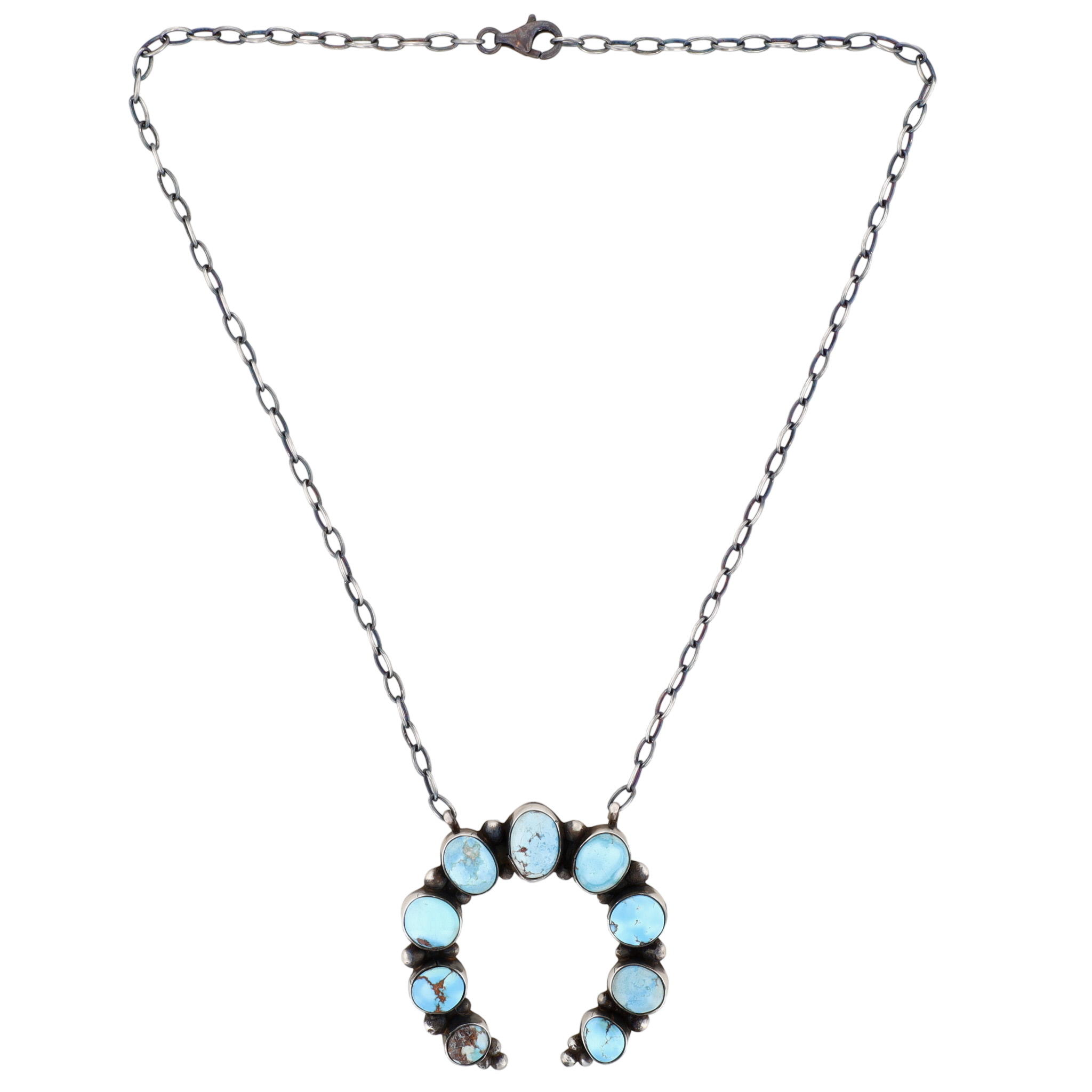 Arthur Brugge Navajo Sterling Golden Hills Turquoise Naja Necklace