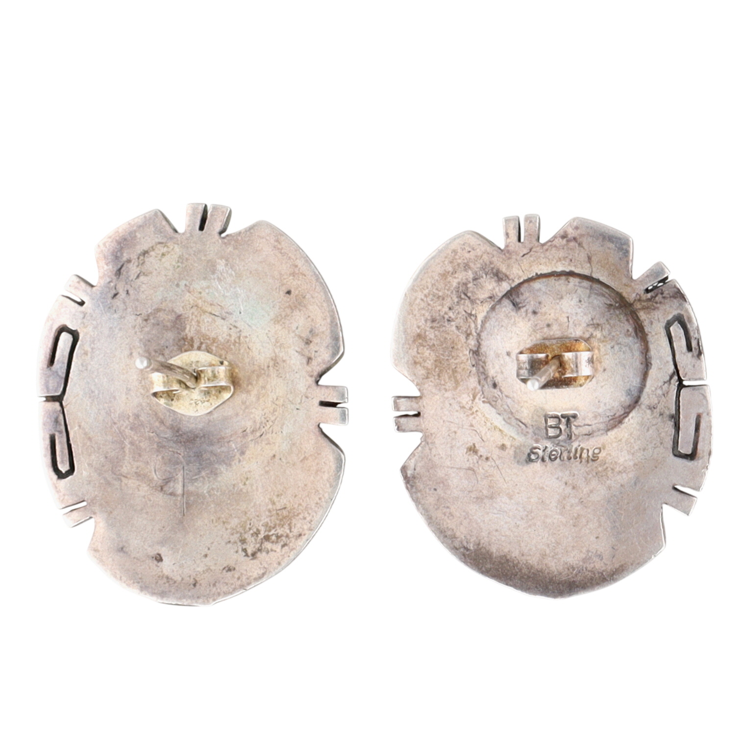 Signed Navajo Sterling Turquoise Earrings