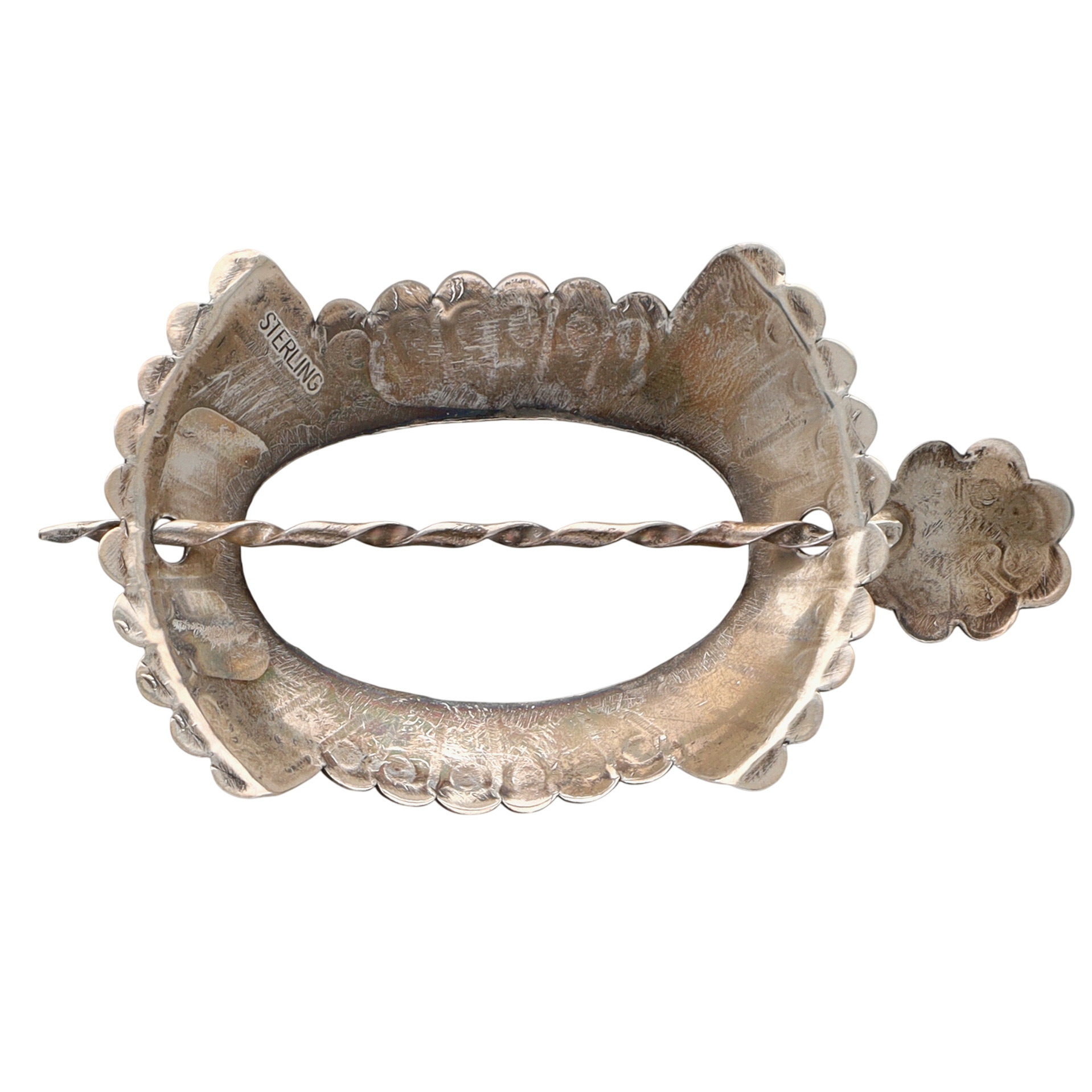 Navajo Sterling Stamped Hair Stick & Barrette