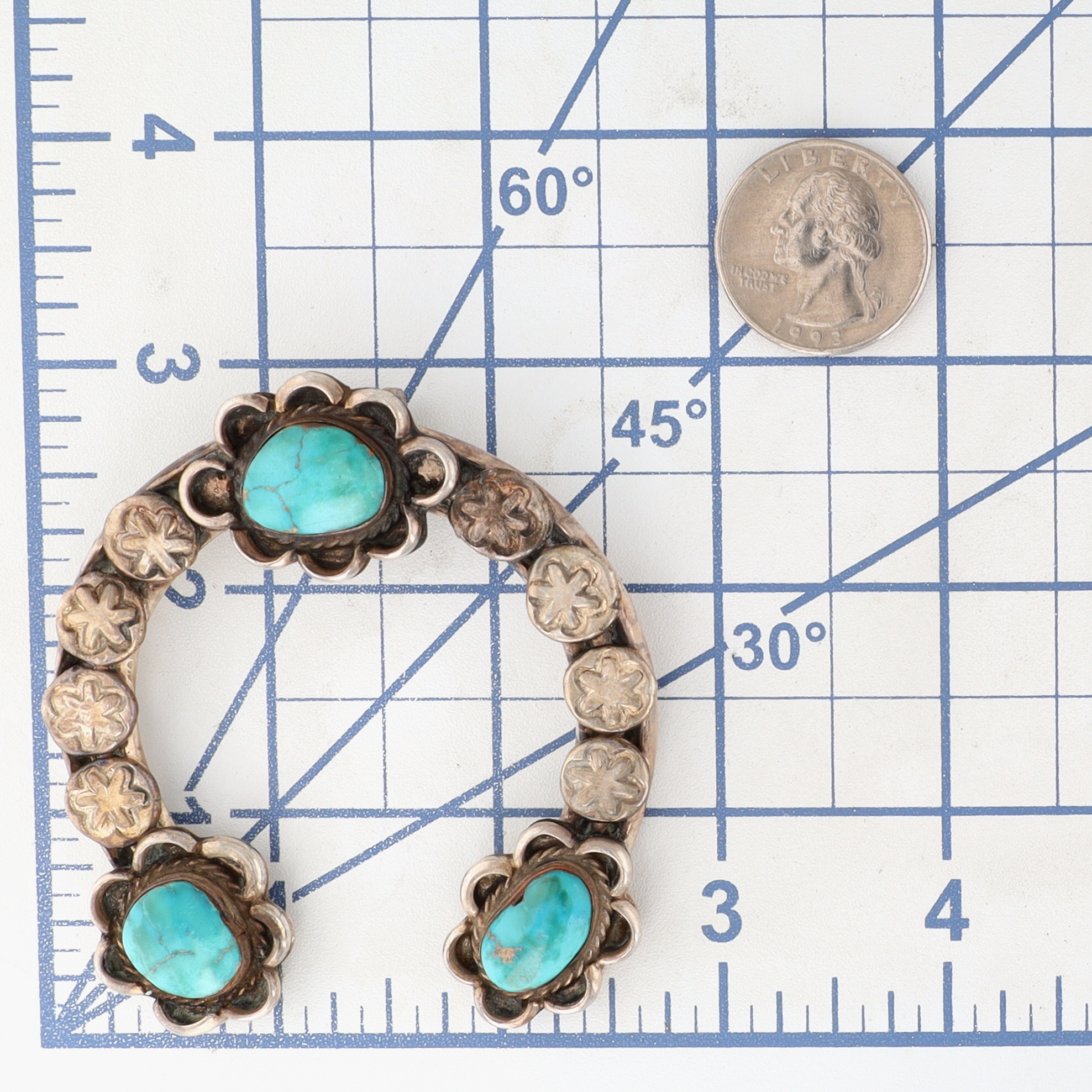 Vintage Navajo Sterling Turquoise Naja Pendant