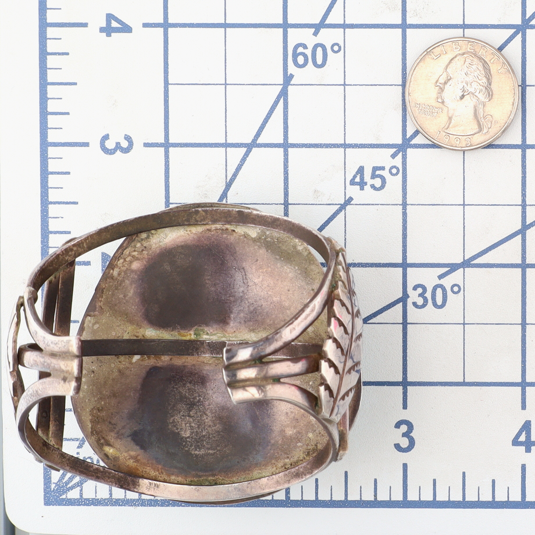 Huge Vintage Navajo Sterling Morenci Chunk Turquoise Cuff Bracelet
