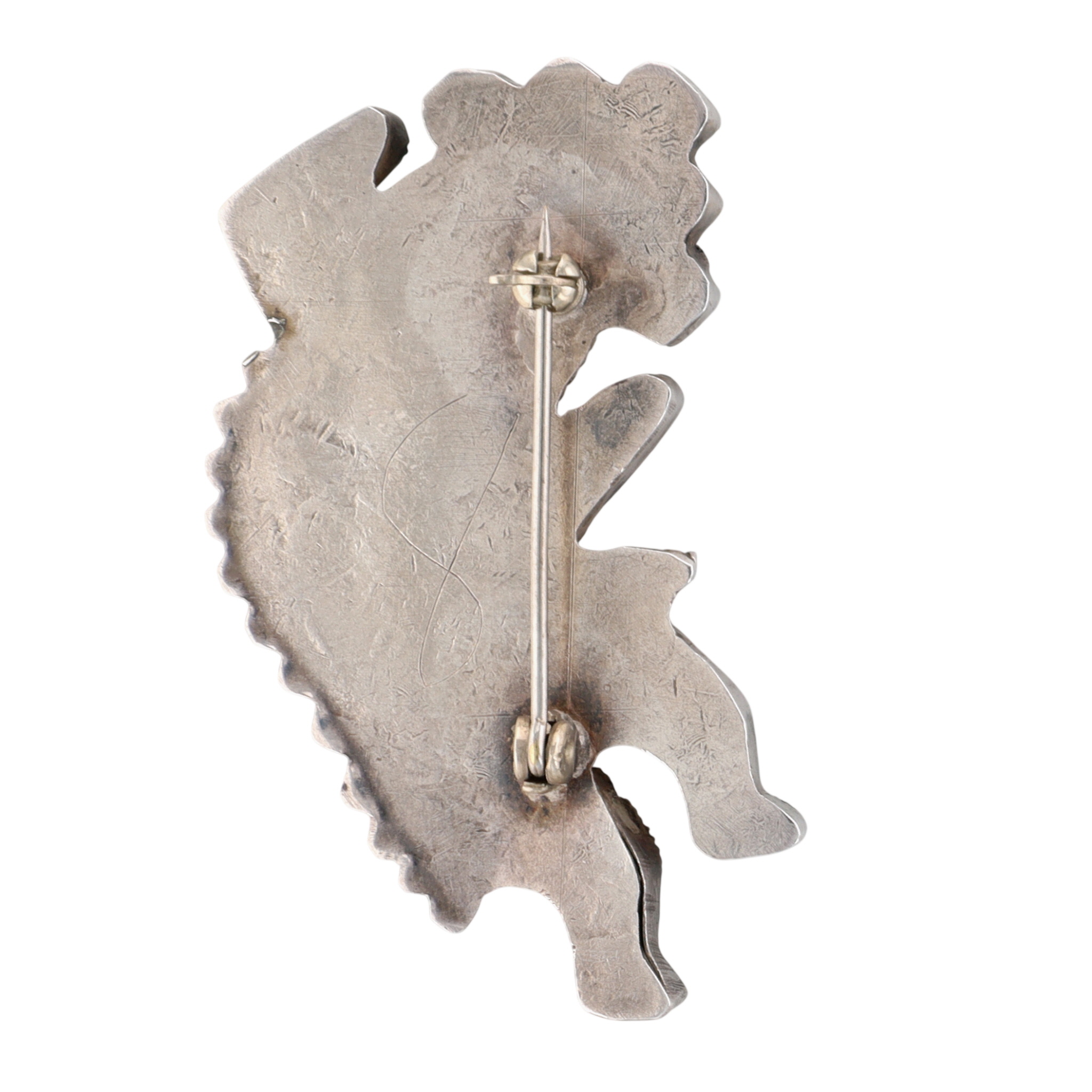 Vintage Zuni Sterling Multi-Stone Inlay Rainbow Man Brooch