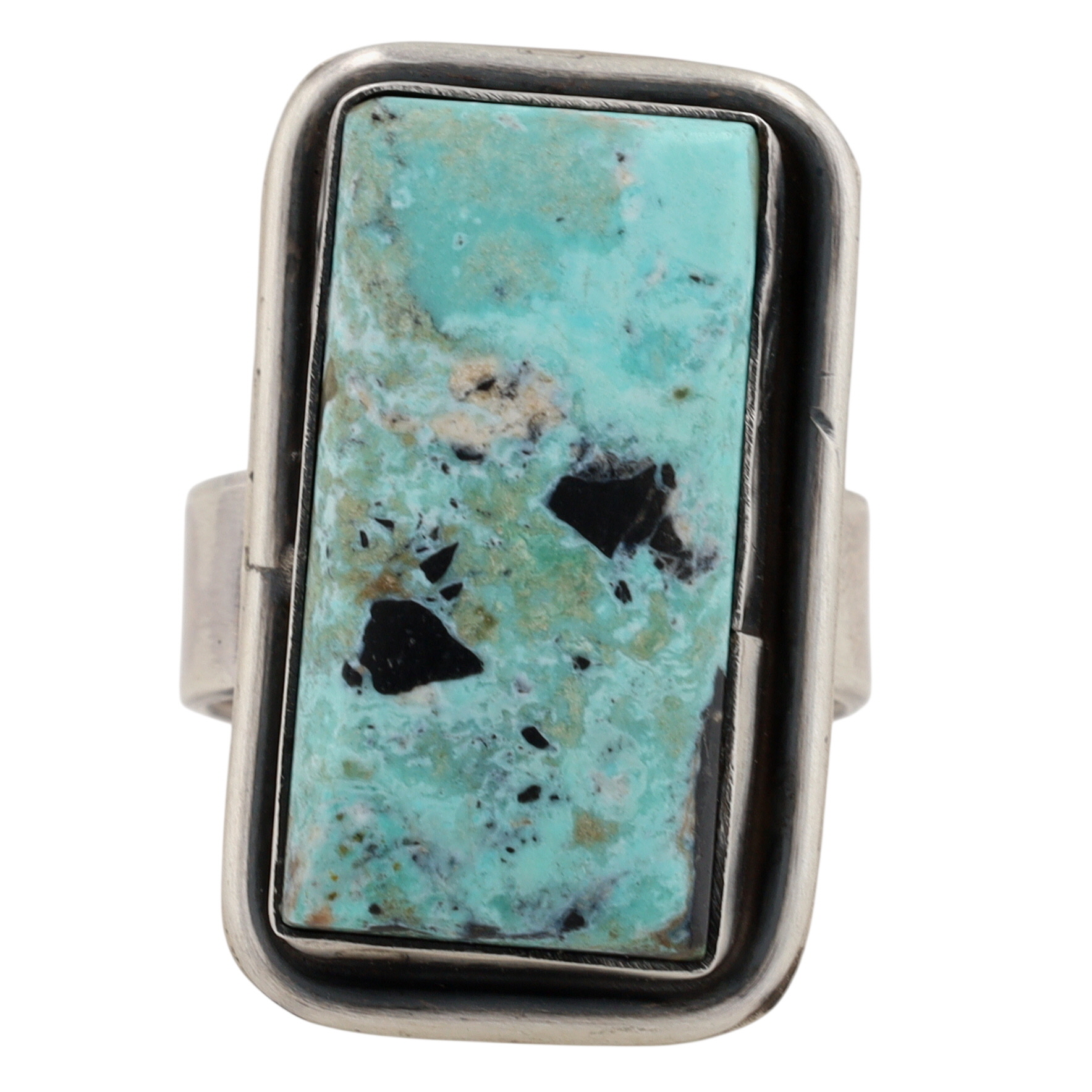 Antoinette Martinez Navajo Sterling White Water Turquoise Adjustable Ring