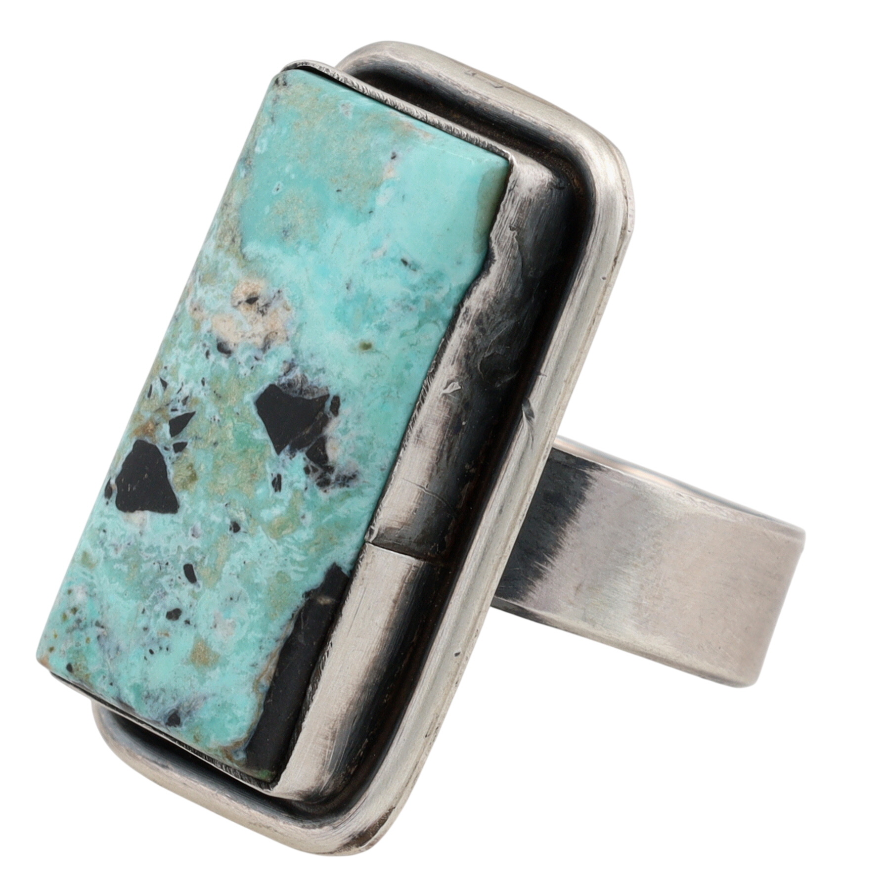 Antoinette Martinez Navajo Sterling White Water Turquoise Adjustable Ring