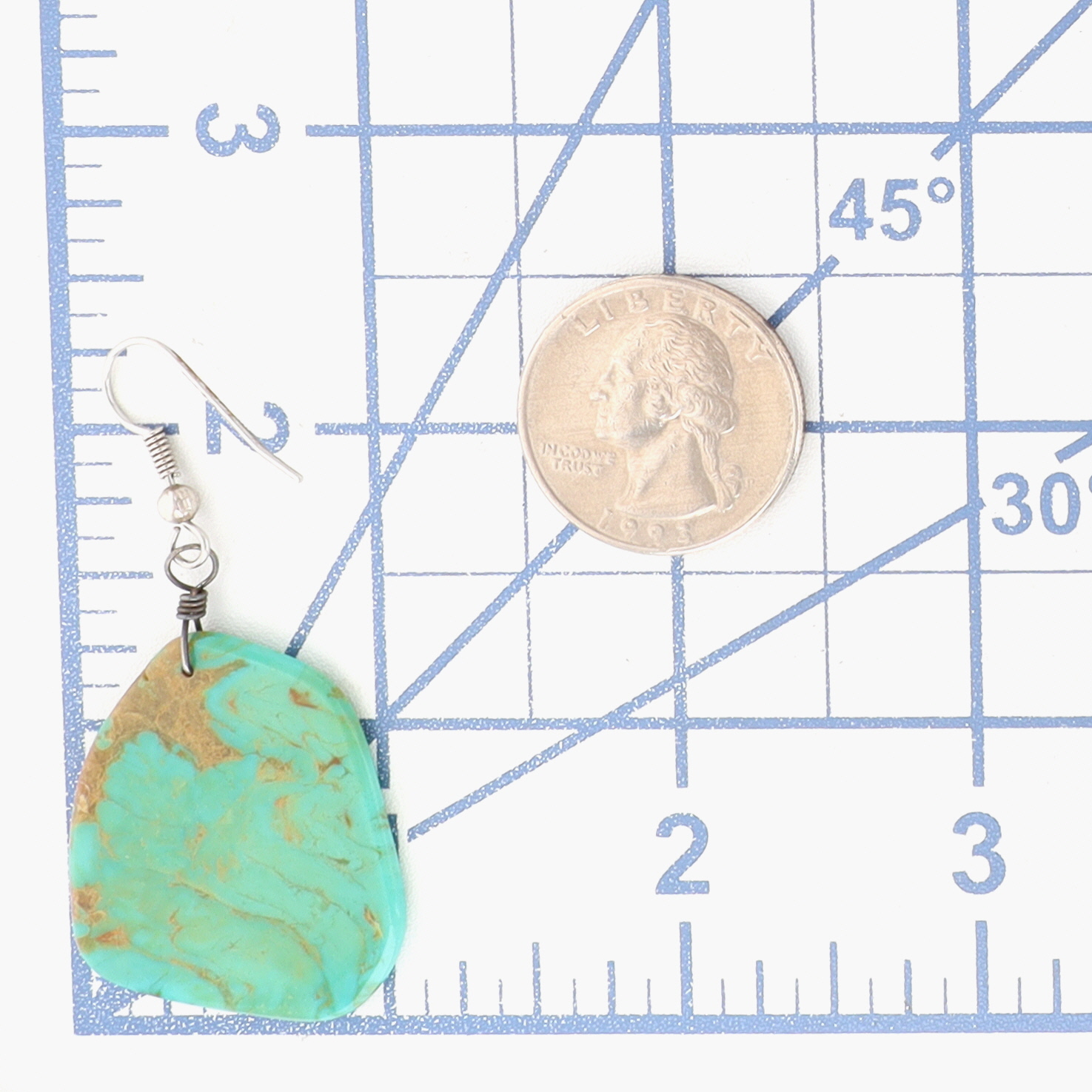 Santo Domingo Sterling Turquoise Slab Earrings