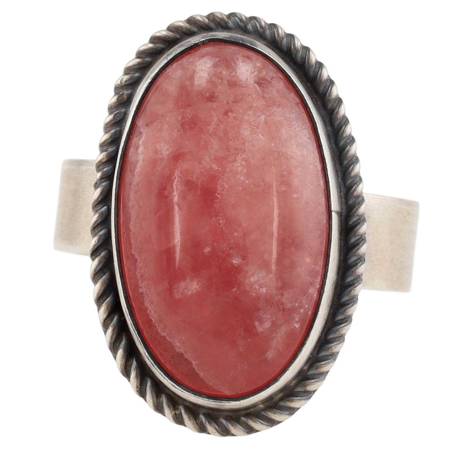 Antoinette Martinez Navajo Sterling Rhodochrosite Adjustable Ring