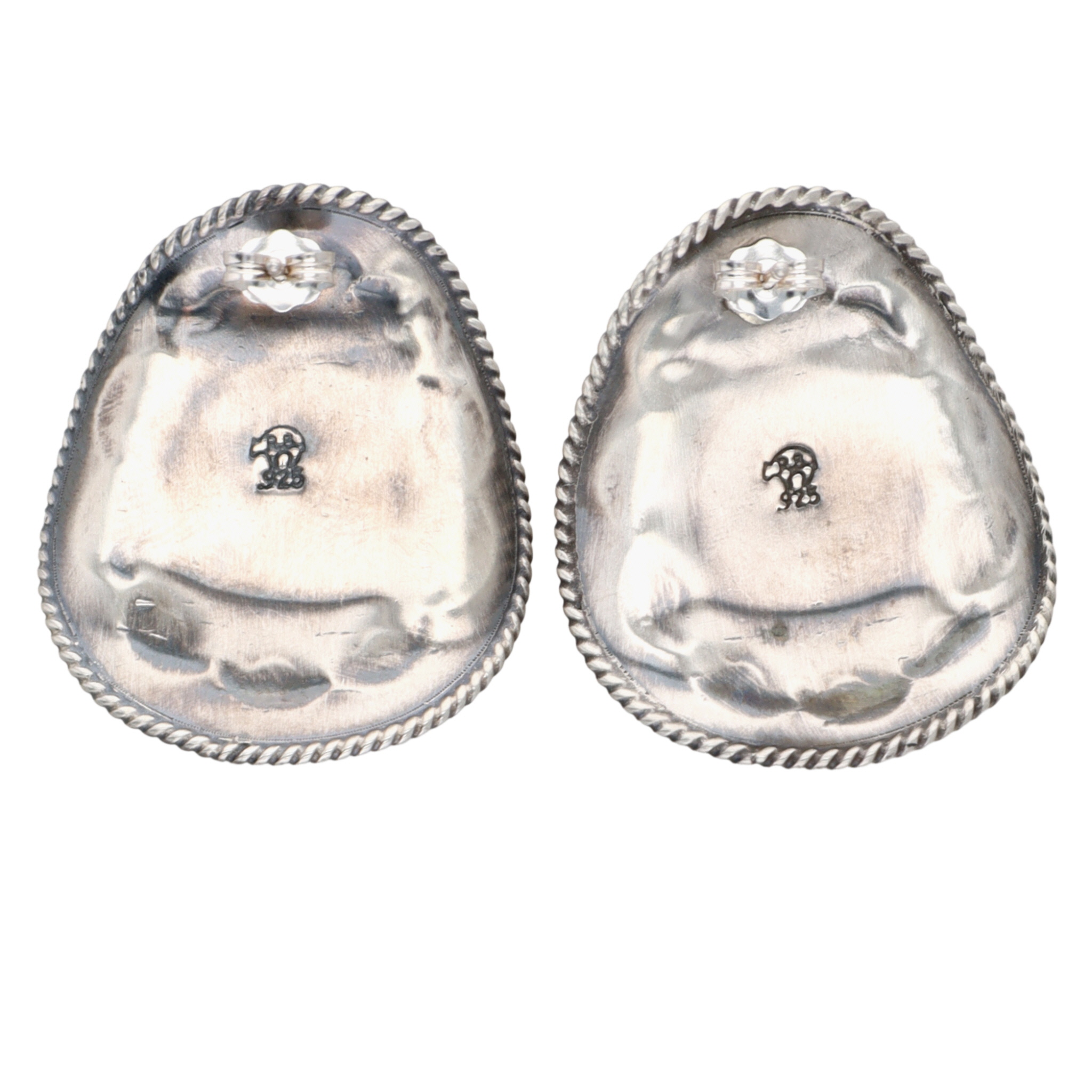 Bobby Platero Navajo Sterling Kingman Turquoise Cowboy Hat Earrings