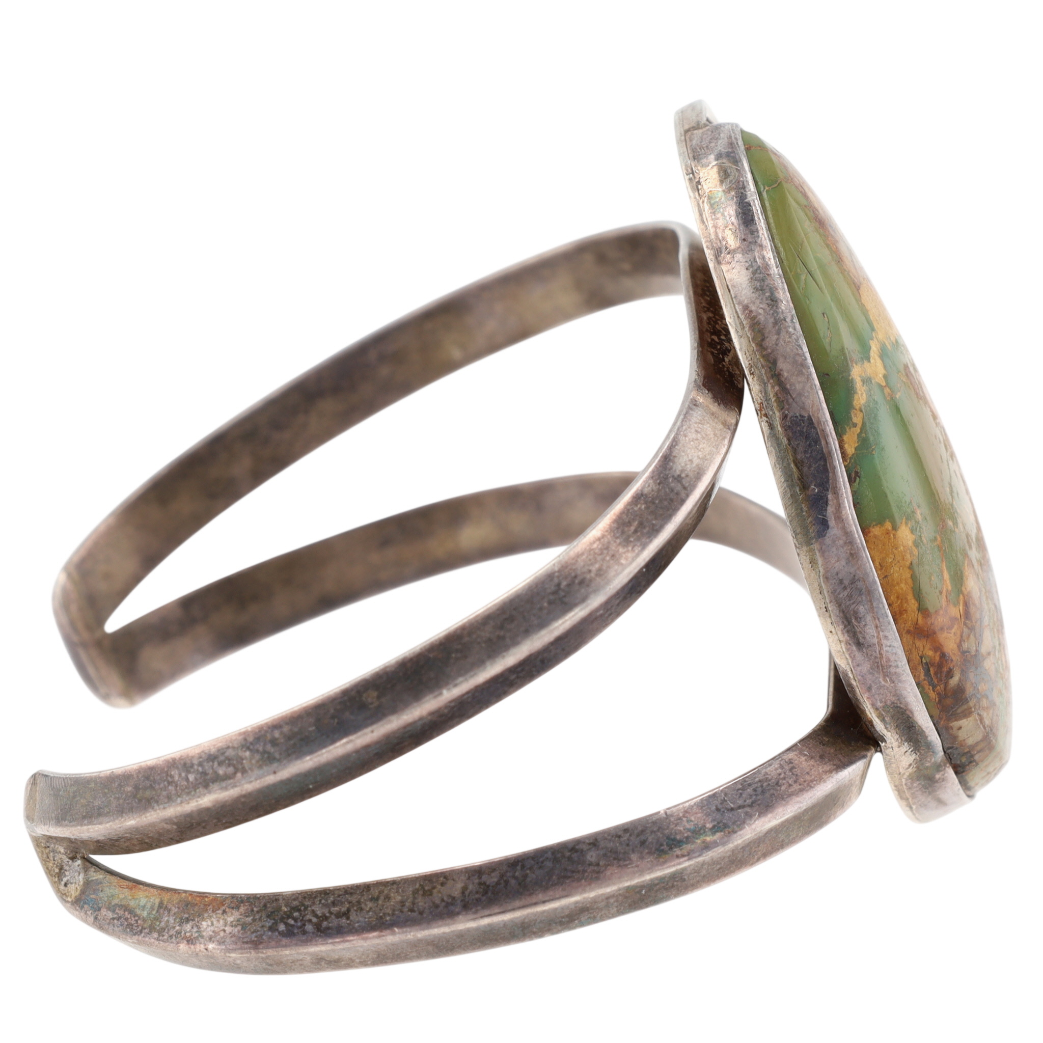 Signed Navajo Sterling Royston Turquoise Cuff Bracelet