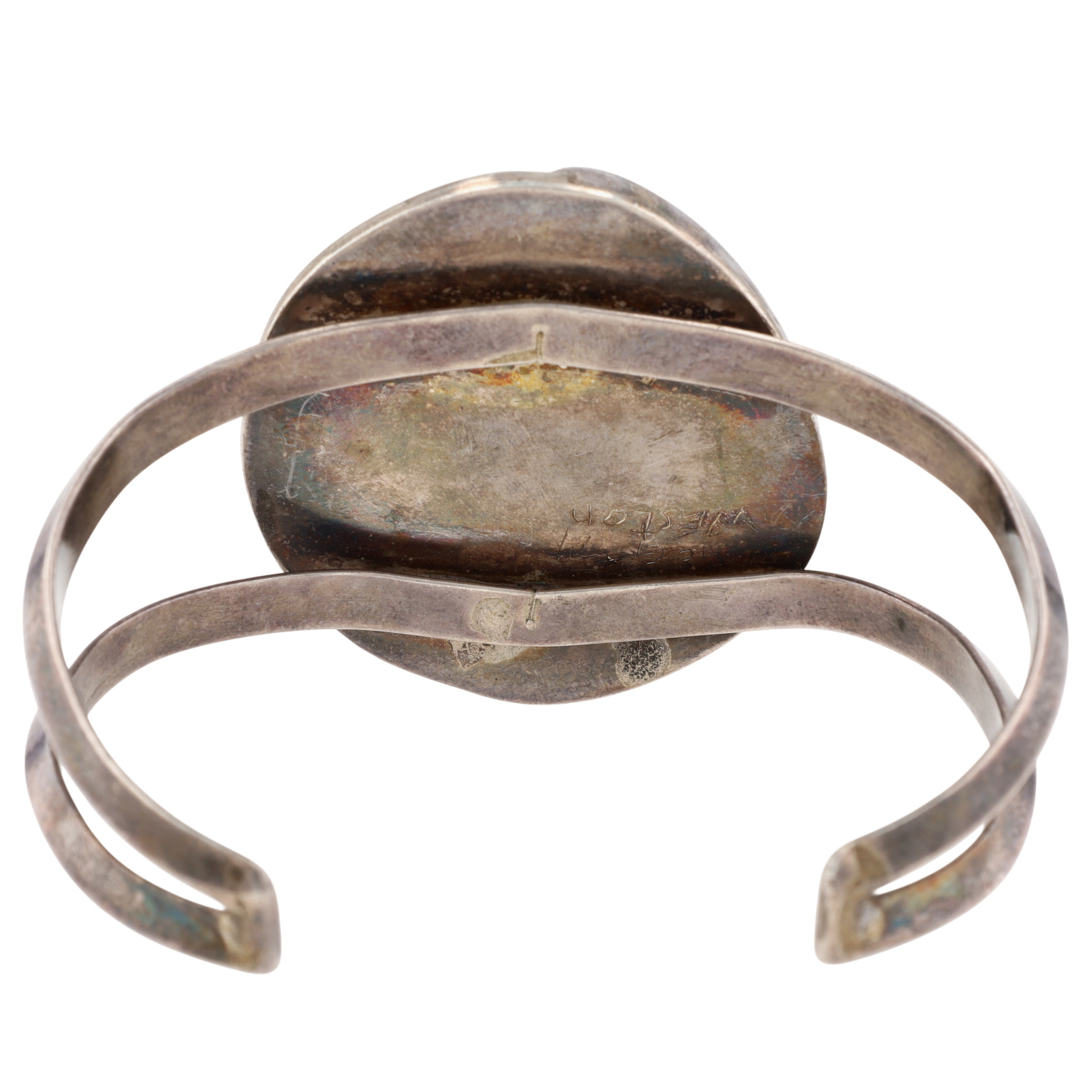 Signed Navajo Sterling Royston Turquoise Cuff Bracelet