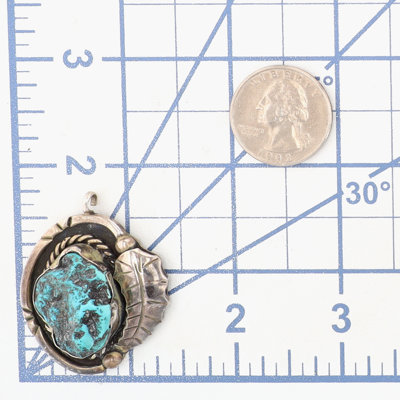 Vintage Navajo Sterling Turquoise Pendant