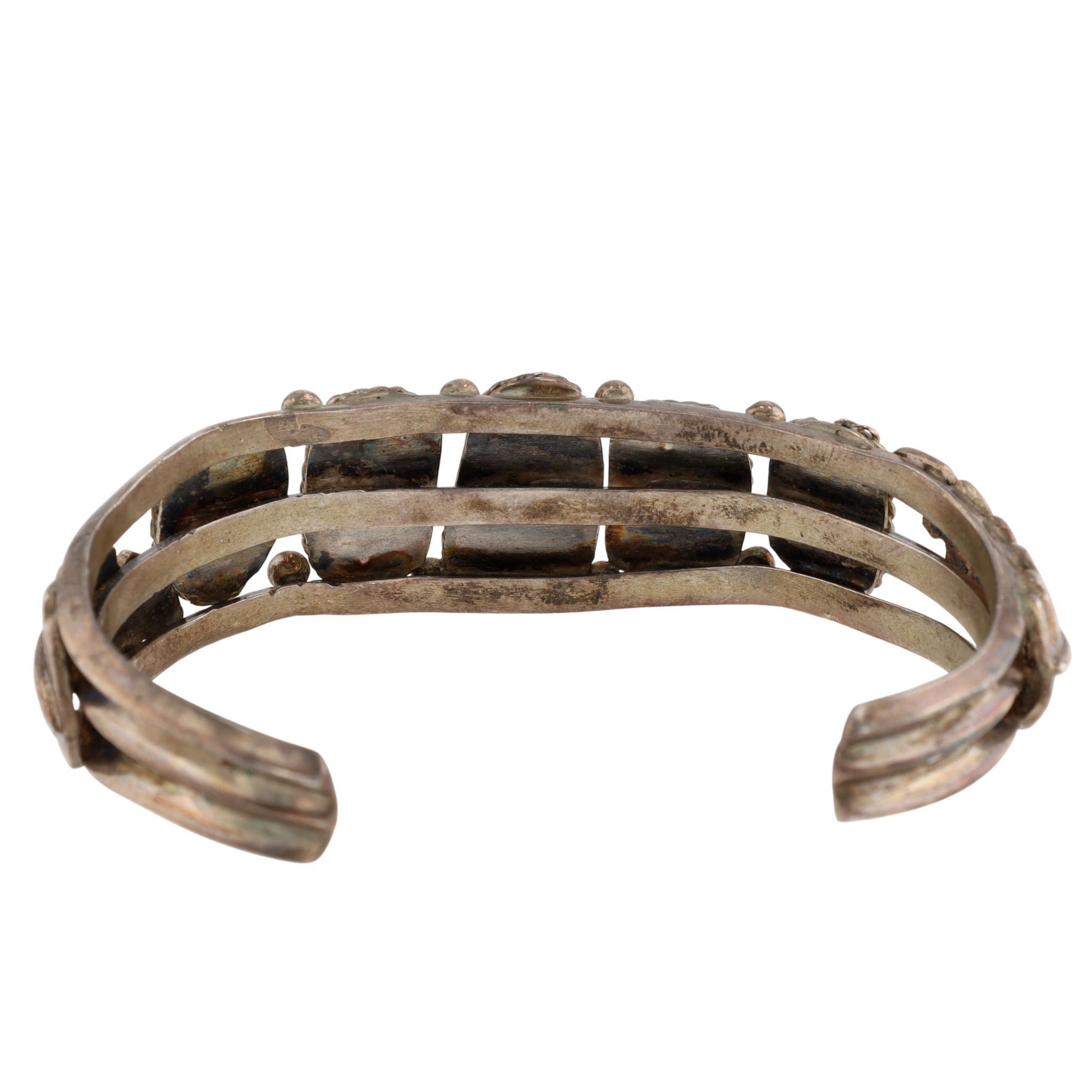 Vintage Navajo Sterling Coral Cuff Bracelet