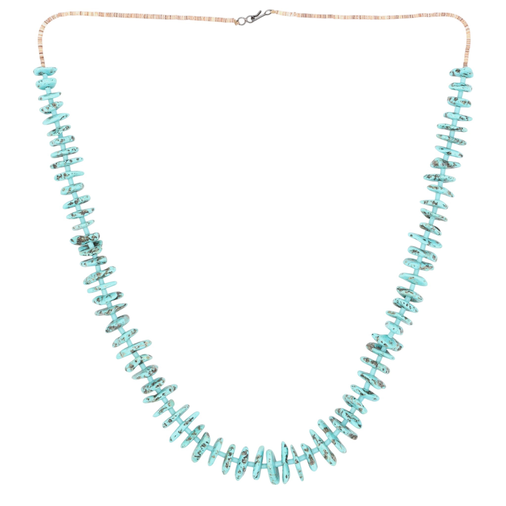 Reyes Garcia Santo Domingo Sterling Kingman Turquoise Heishi Necklace