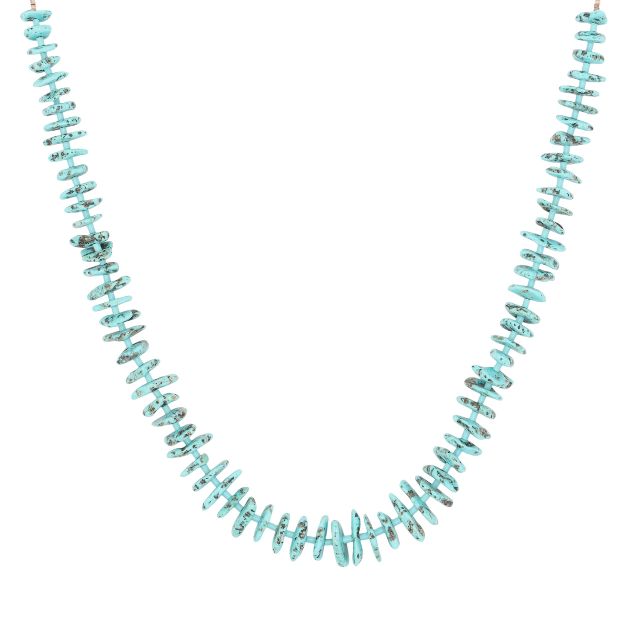 Reyes Garcia Santo Domingo Sterling Kingman Turquoise Heishi Necklace