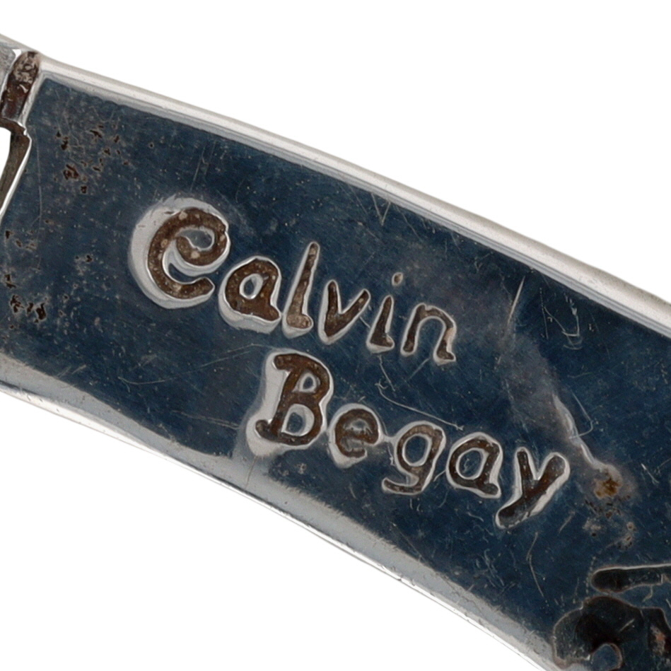 Calvin Begay Navajo Sterling Turquoise Inlay Necklace