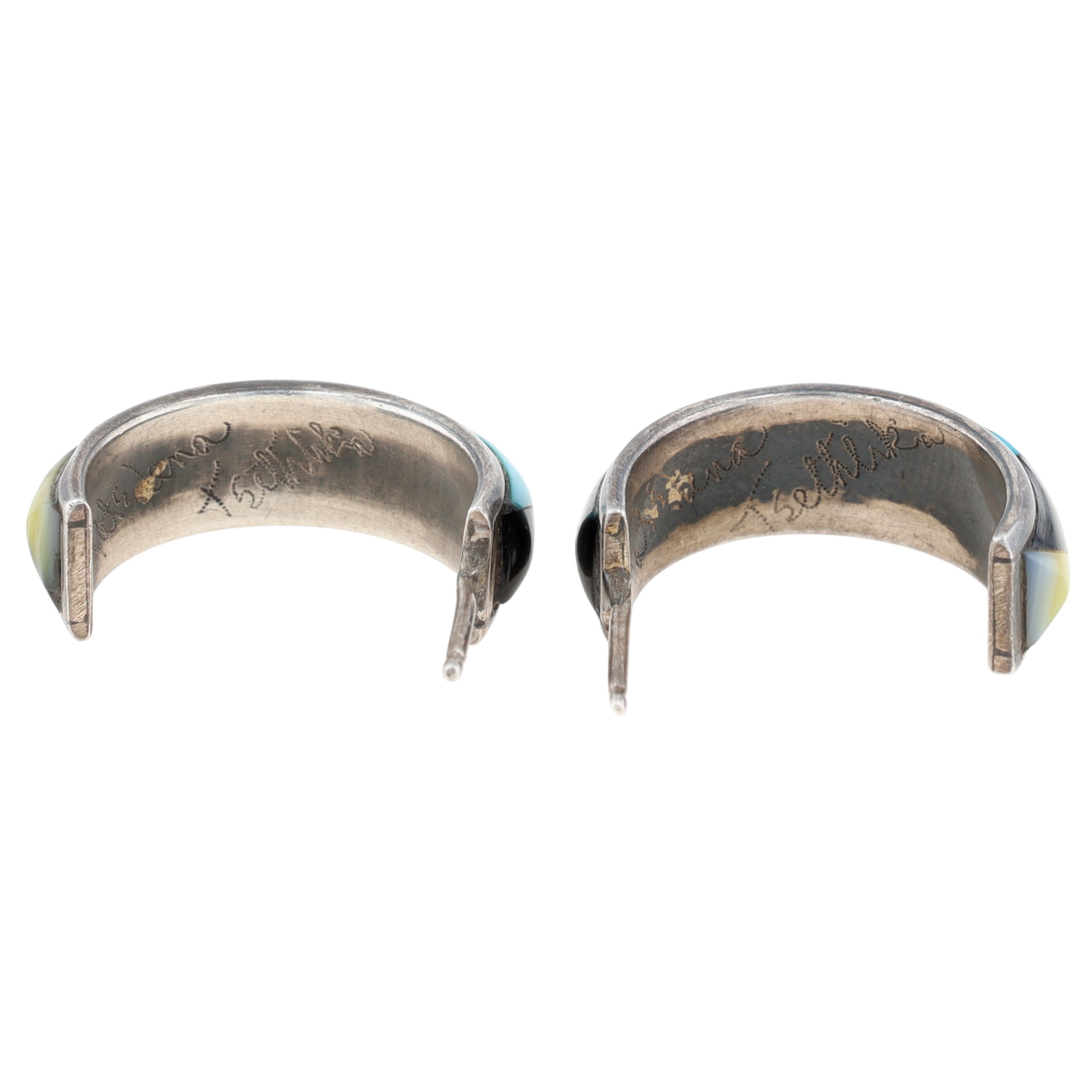 Patrick & Lena Tsethlikai Zuni Sterling Multi-Stone Inlay Earrings