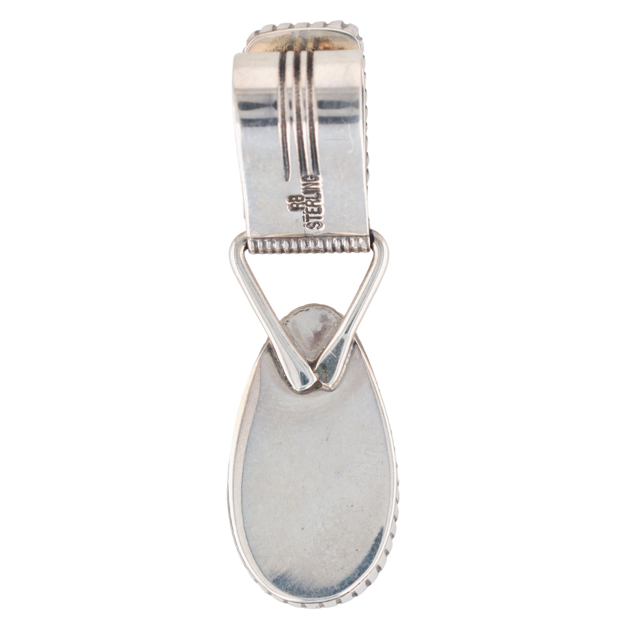 Running Bear Navajo Sterling Turquoise Hinge Pendant