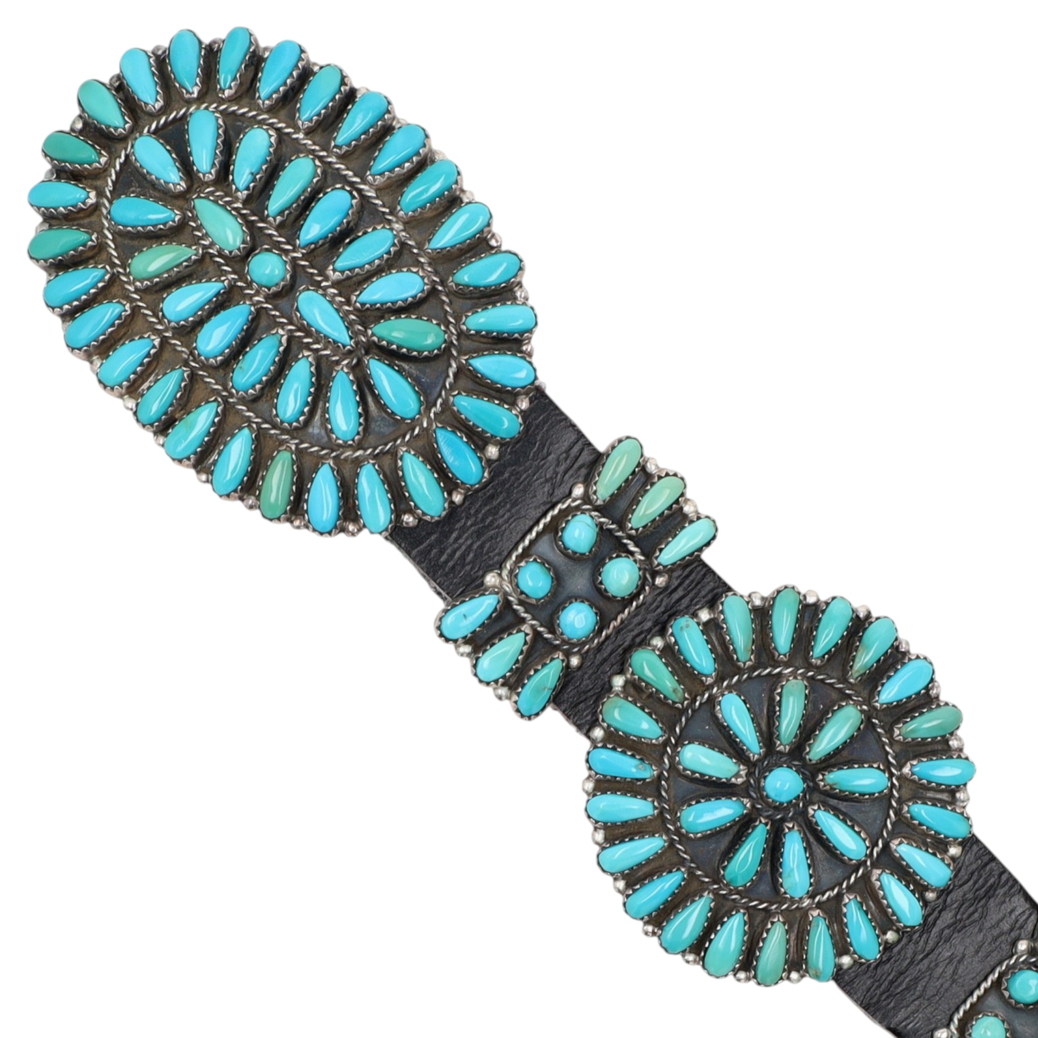 Wow! Paul Jones Navajo Sterling Turquoise Cluster Concho Belt