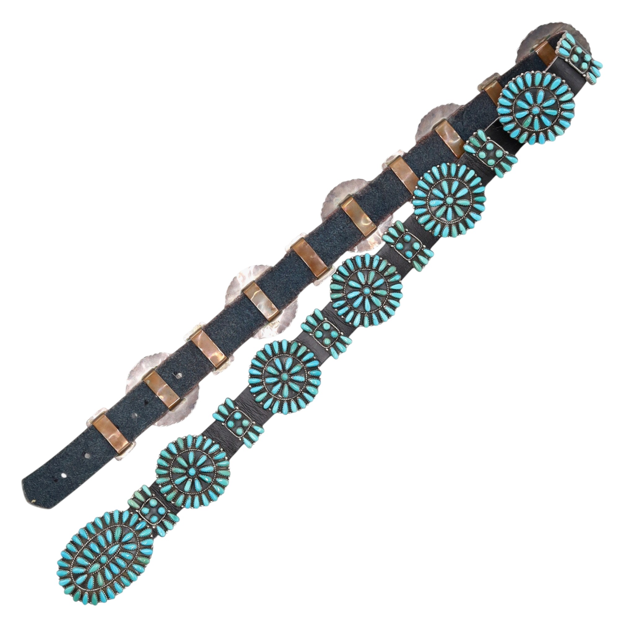 Wow! Paul Jones Navajo Sterling Turquoise Cluster Concho Belt