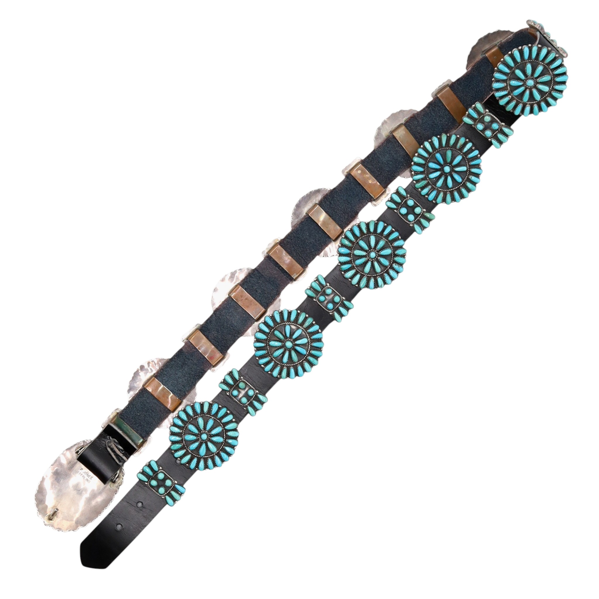 Wow! Paul Jones Navajo Sterling Turquoise Cluster Concho Belt