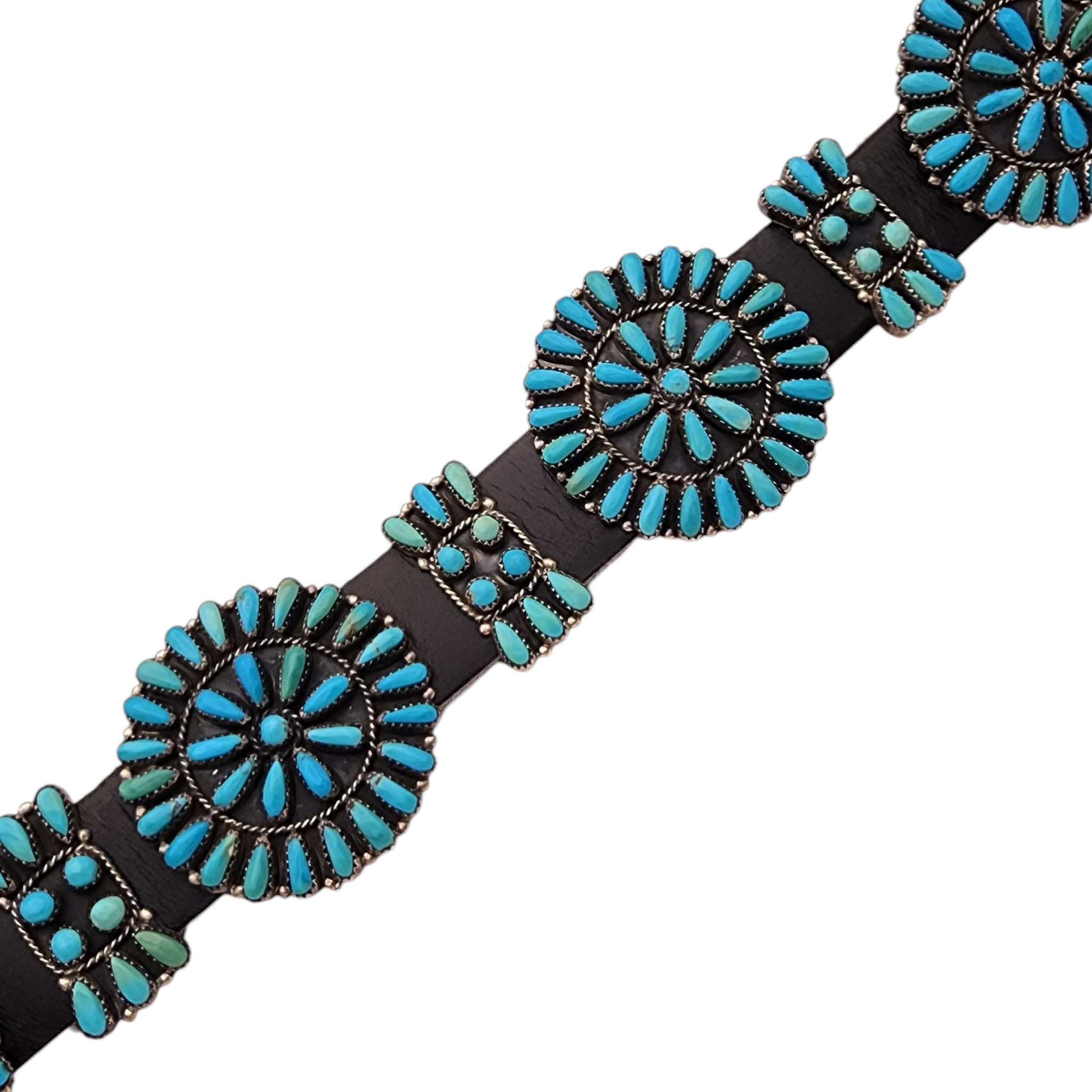 Wow! Paul Jones Navajo Sterling Turquoise Cluster Concho Belt
