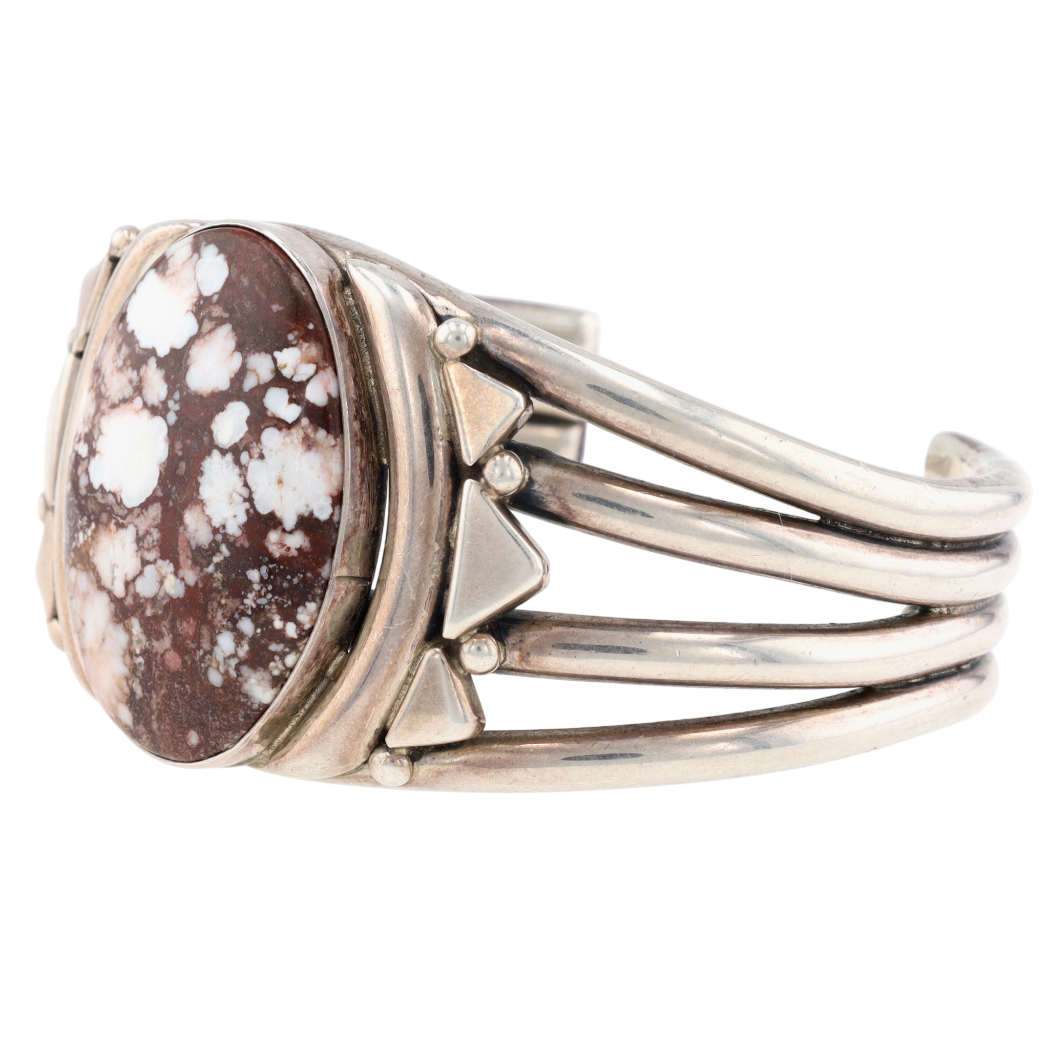 Allison Snowhawk Lee Navajo Sterling Wild Horse Magnesite Cuff Bracelet