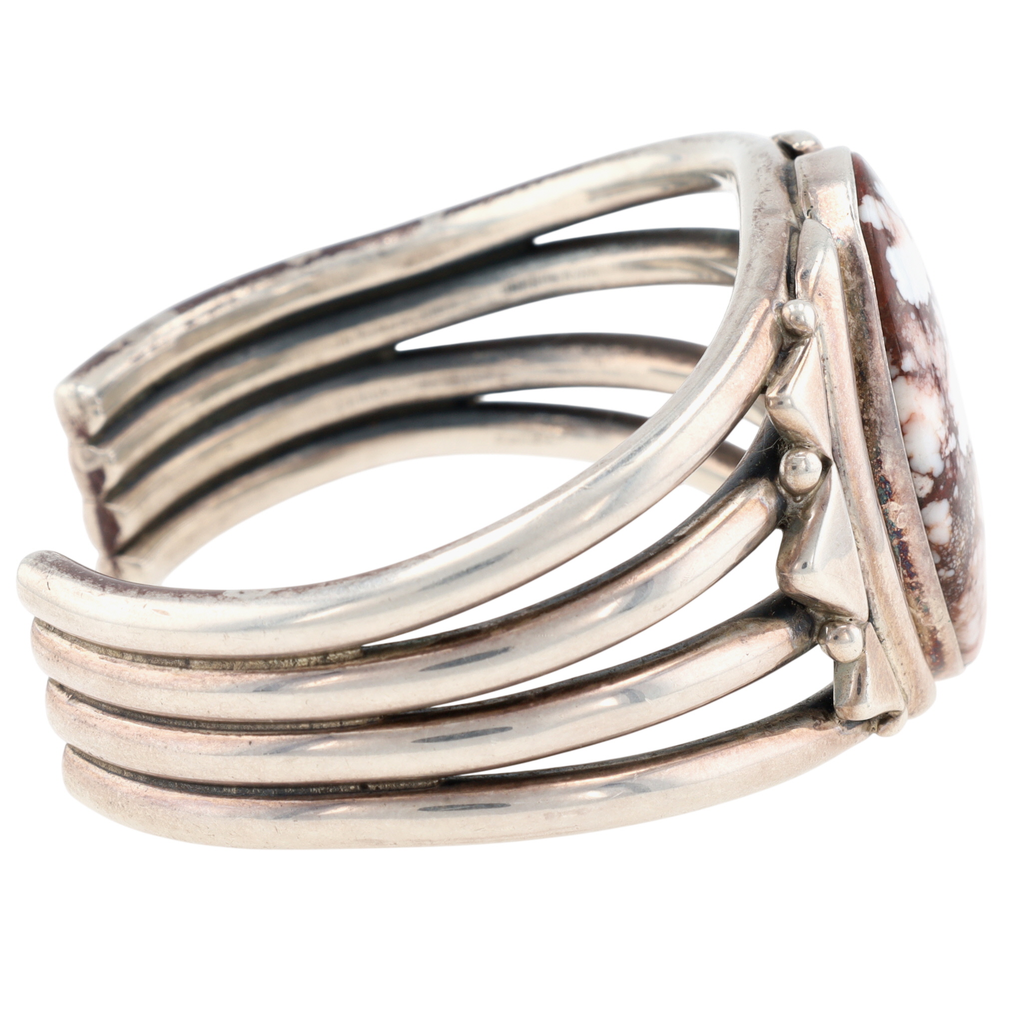 Allison Snowhawk Lee Navajo Sterling Wild Horse Magnesite Cuff Bracelet