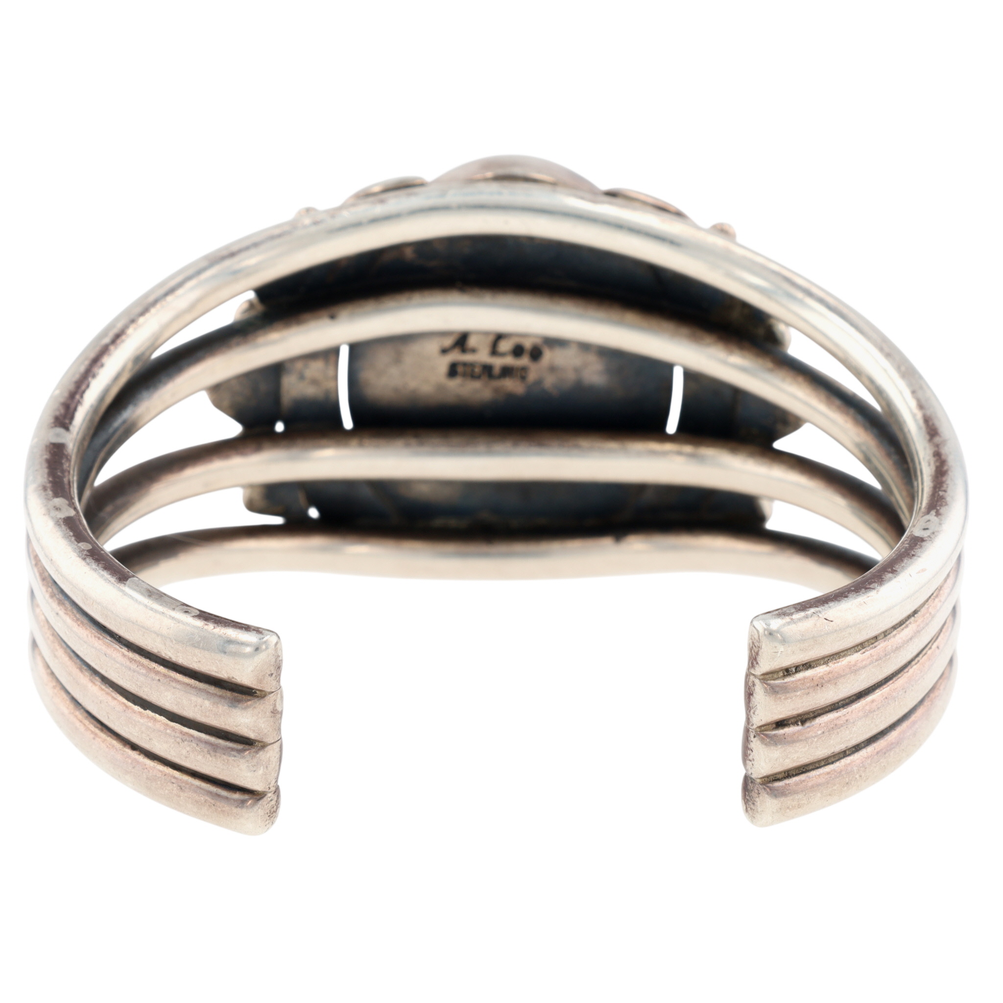 Allison Snowhawk Lee Navajo Sterling Wild Horse Magnesite Cuff Bracelet