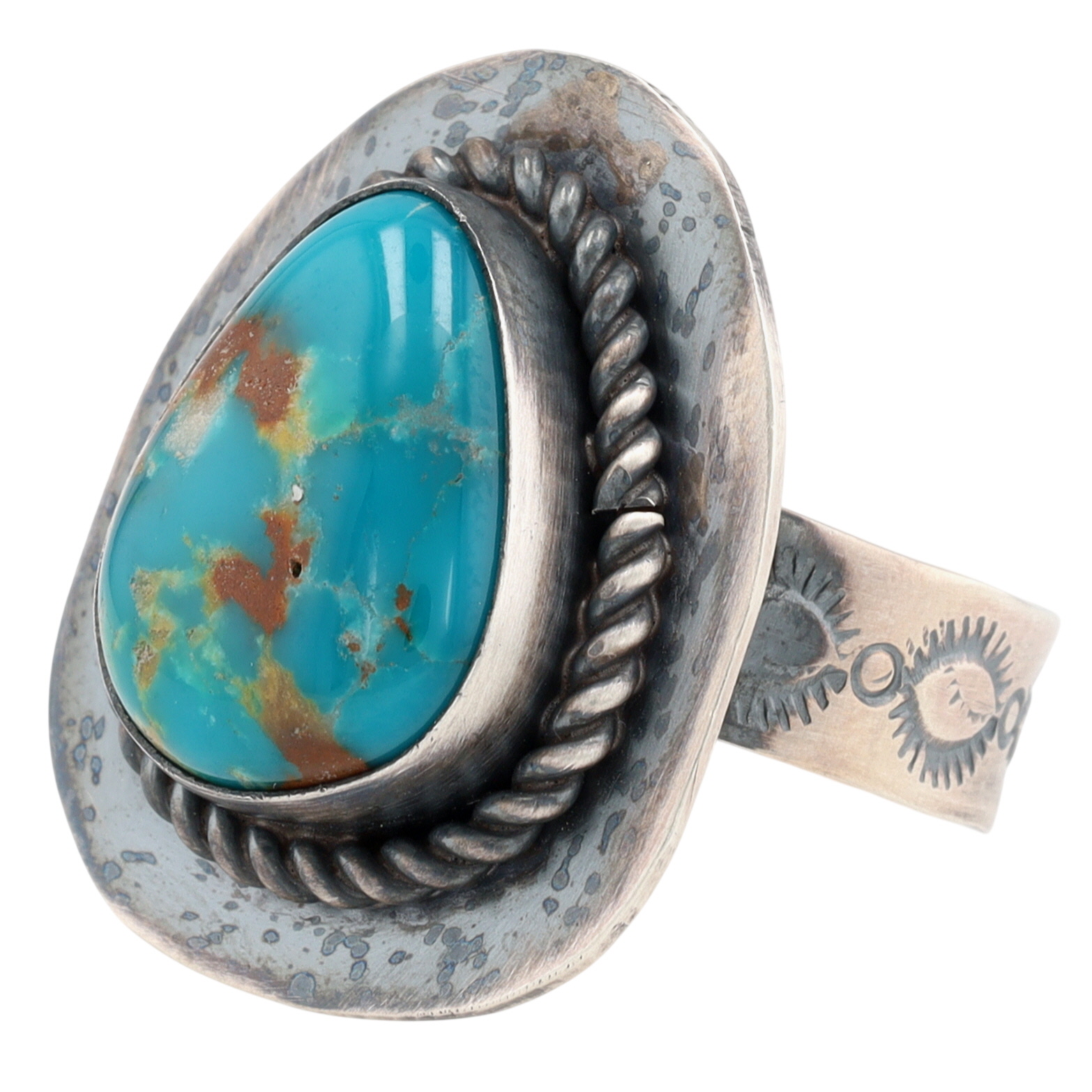 Bessie Skeets Navajo Sterling Royston Turquoise Ring Sz 9.5