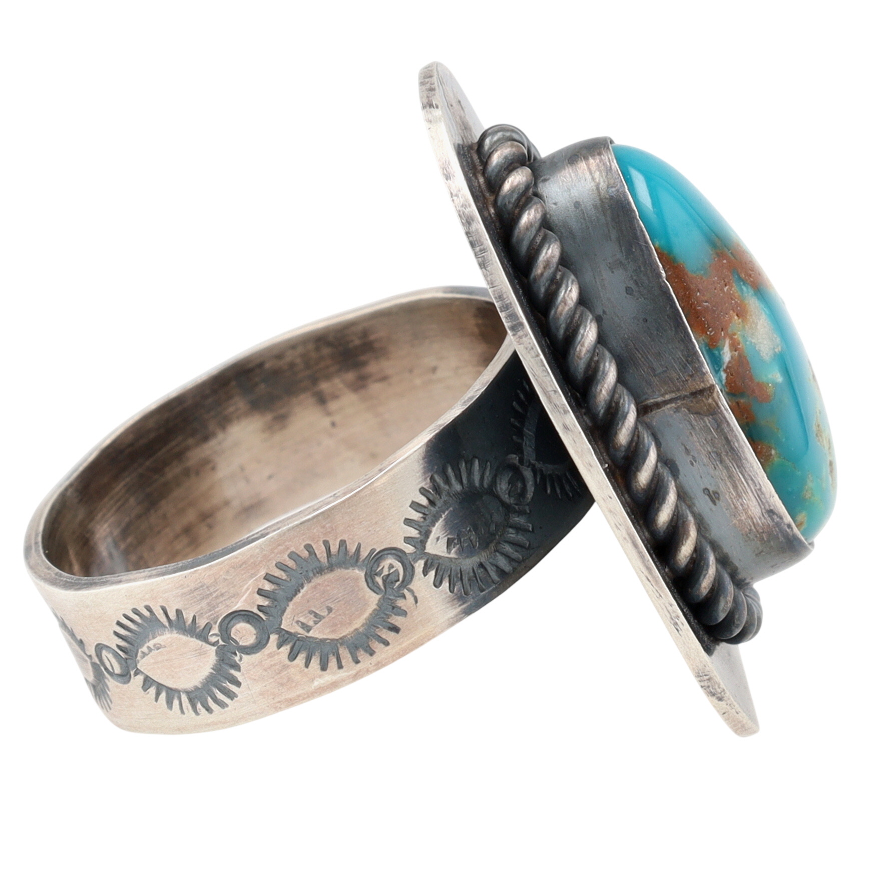 Bessie Skeets Navajo Sterling Royston Turquoise Ring Sz 9.5