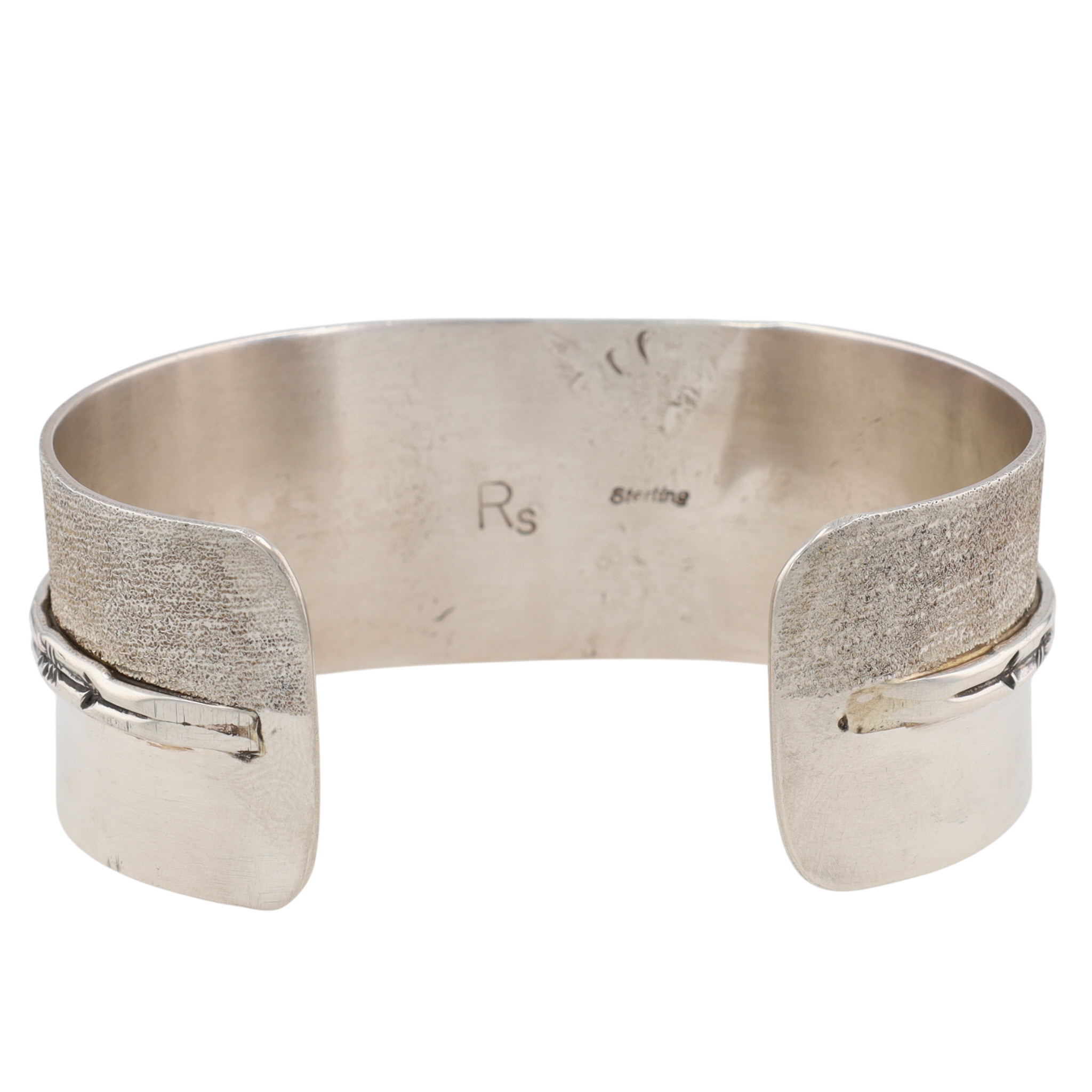 Signed Navajo Sterling Turquoise Cuff Bracelet