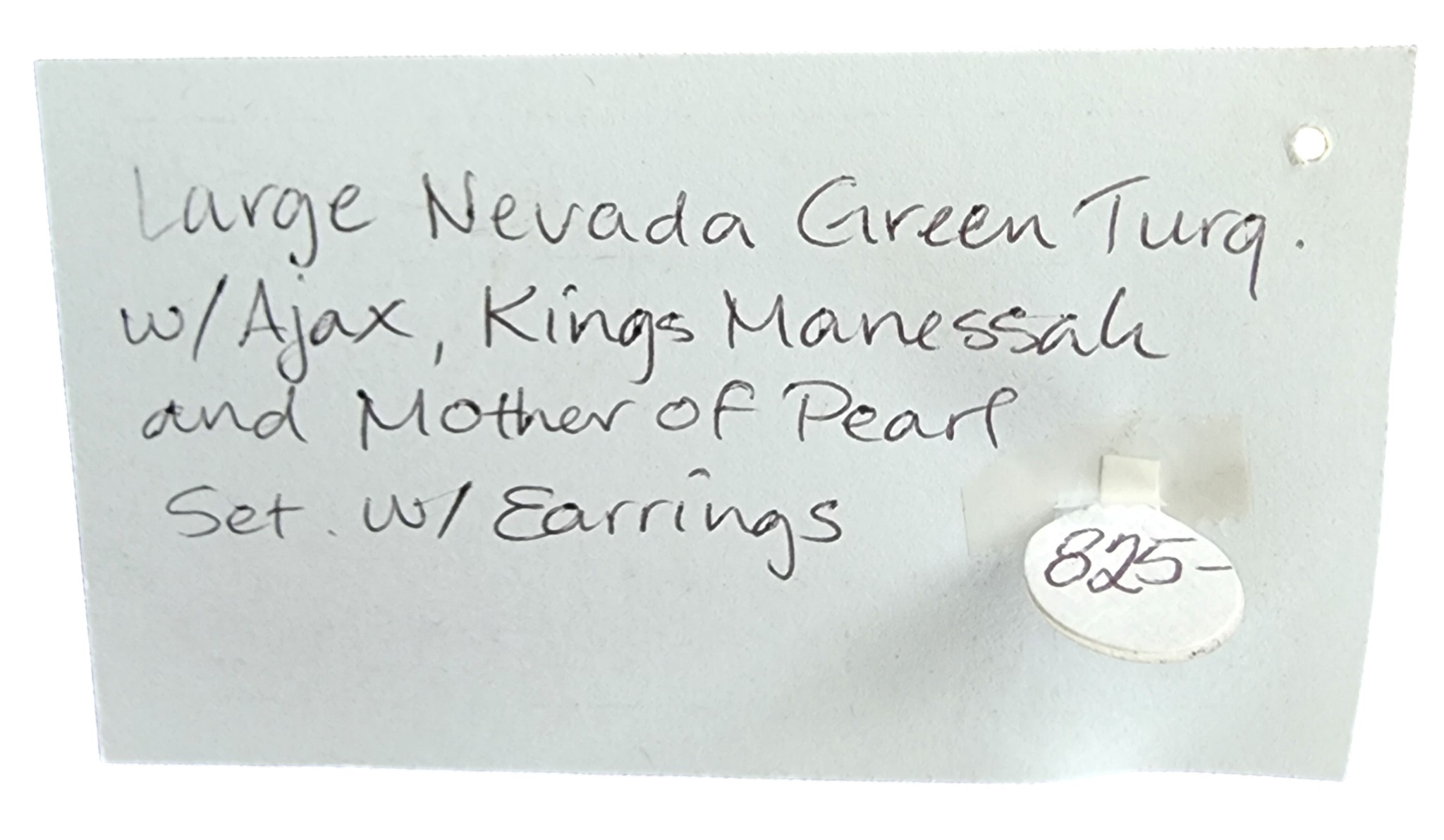 Gilbert & Nettie Hunter Navajo Sterling Kings Manassa Turquoise and Mother of Pearl Necklace