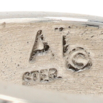 Ambrose Tsosie Navajo Sterling Cobblestone Inlay Ring Sz 7.5