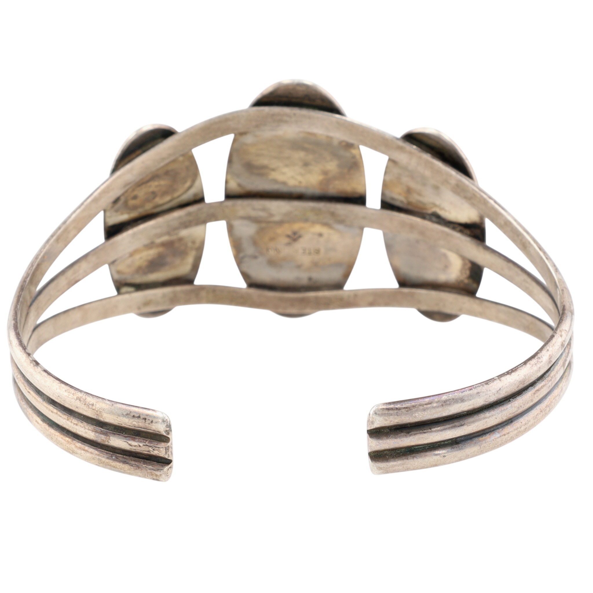 First American Traders Gallup Sterling Turquoise Shadowbox Cuff Bracelet