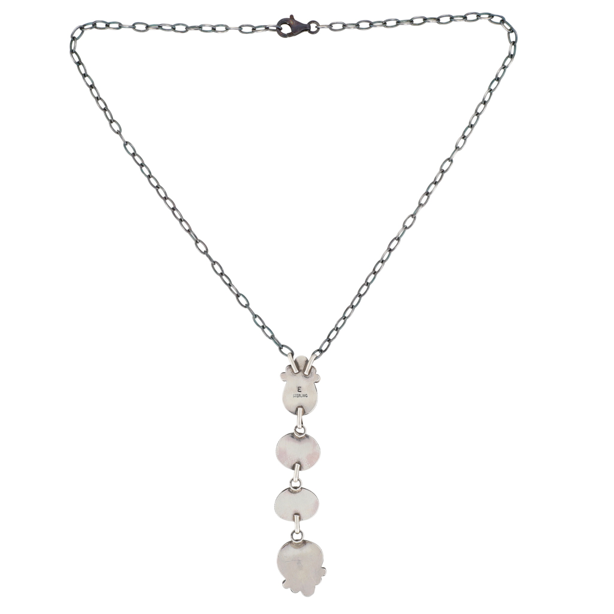 Eli Skeets Navajo Sterling Kingman Turquoise Drop Necklace