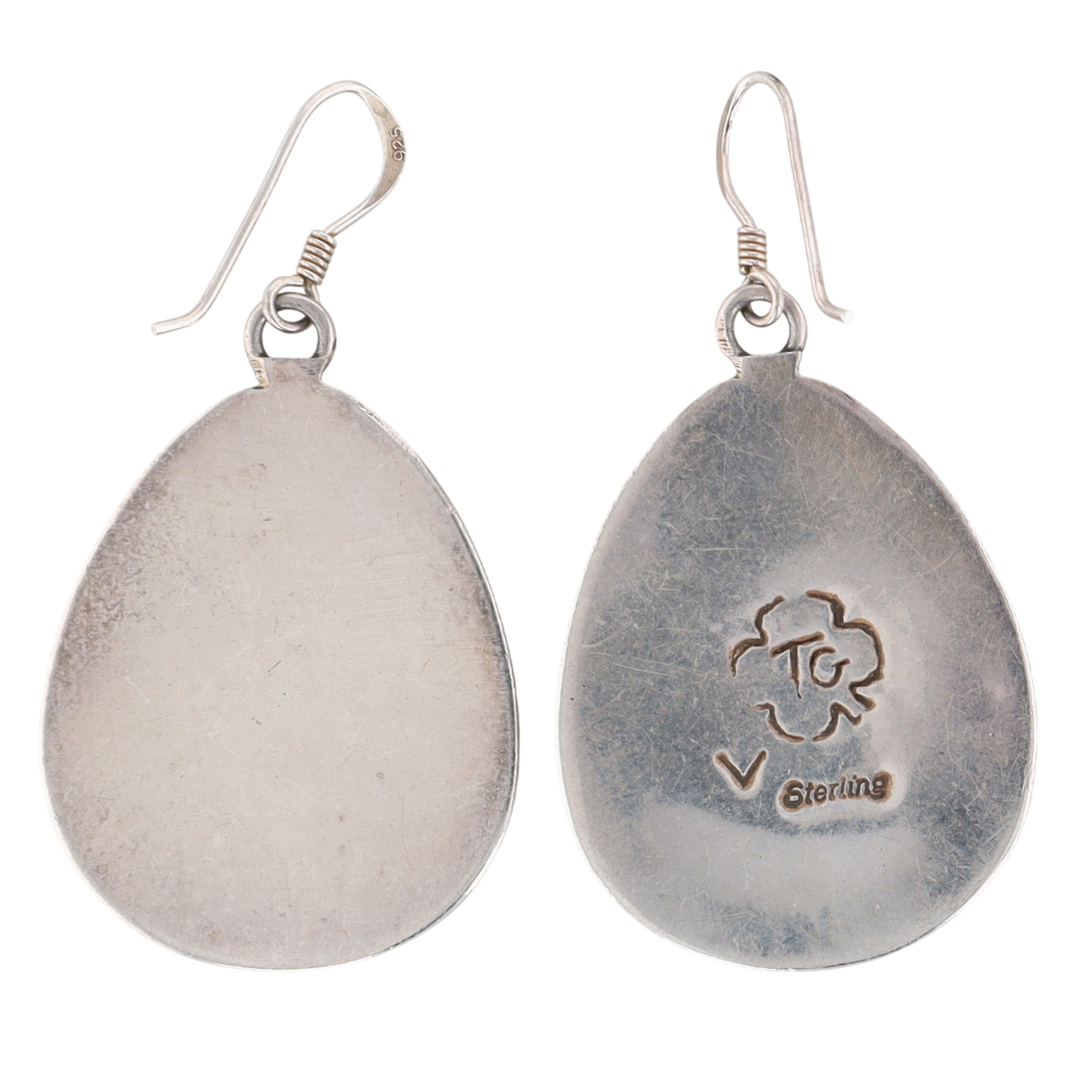 Valerie Goodluck Navajo Sterling White Buffalo Magnesite Shadowbox Earrings