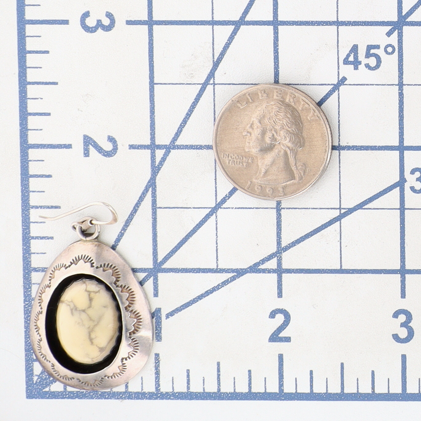 Valerie Goodluck Navajo Sterling White Buffalo Magnesite Shadowbox Earrings