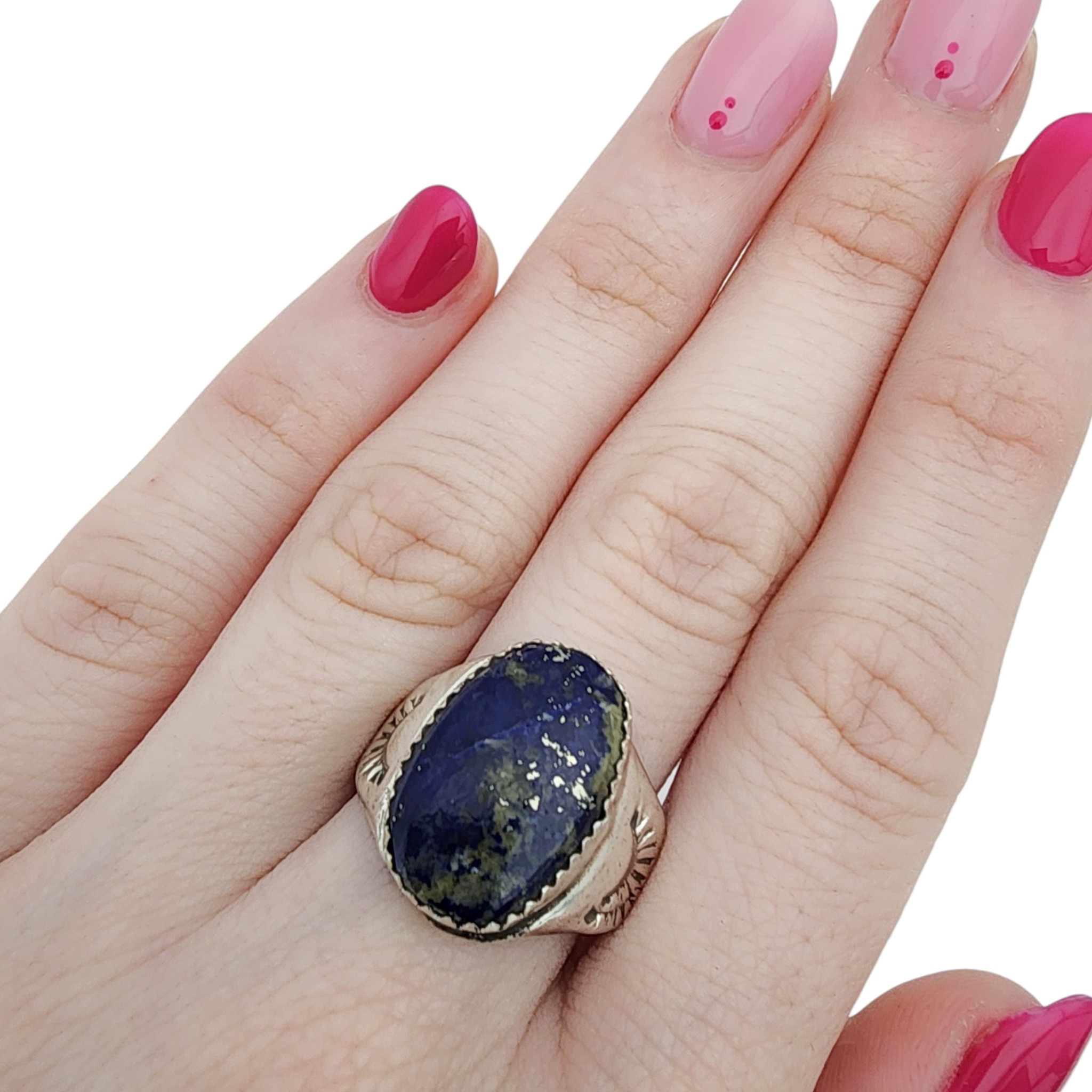Annie Lincoln Navajo Sterling Lapis Lazuli Ring Sz 8.5