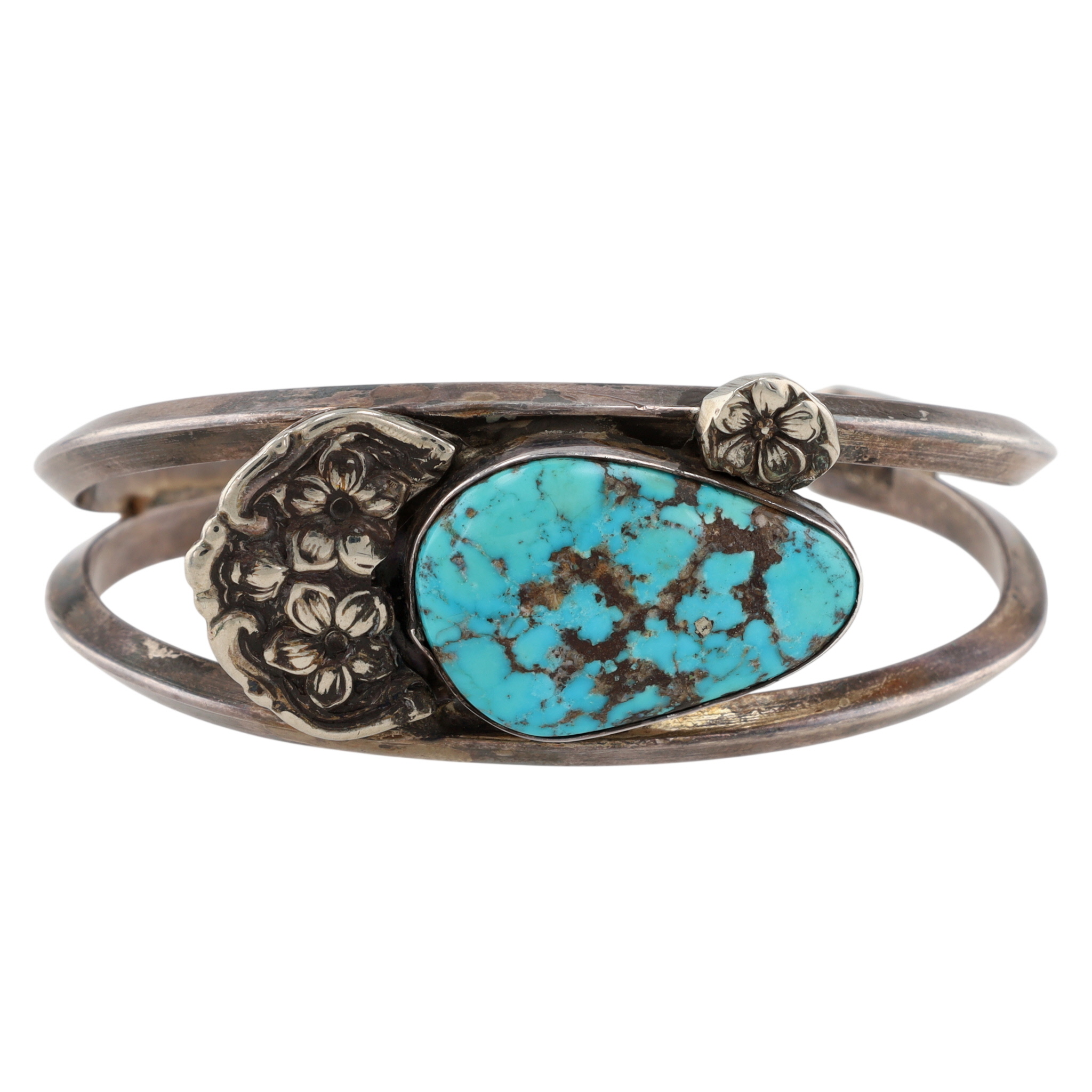 Vintage Navajo Sterling Turquoise Cuff Bracelet