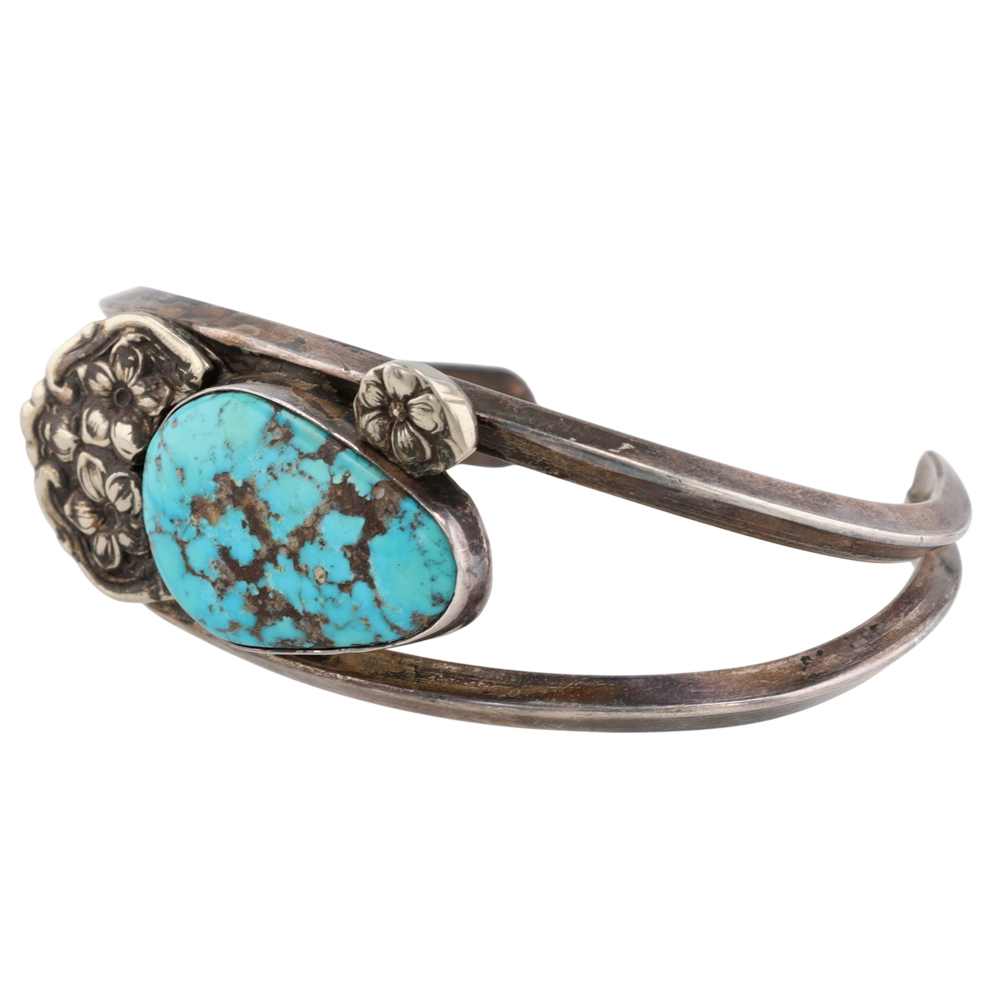 Vintage Navajo Sterling Turquoise Cuff Bracelet