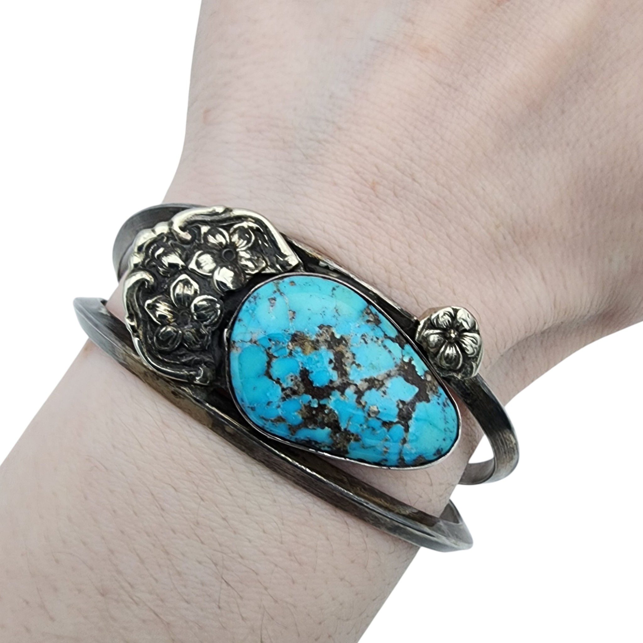 Vintage Navajo Sterling Turquoise Cuff Bracelet