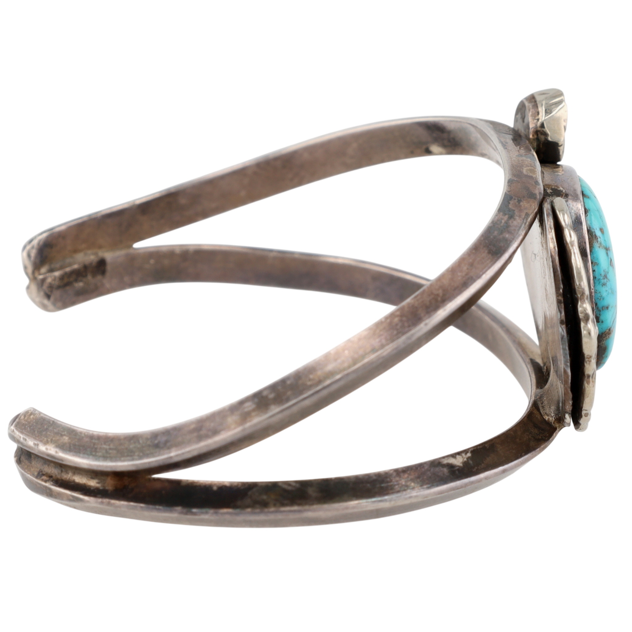 Vintage Navajo Sterling Turquoise Cuff Bracelet