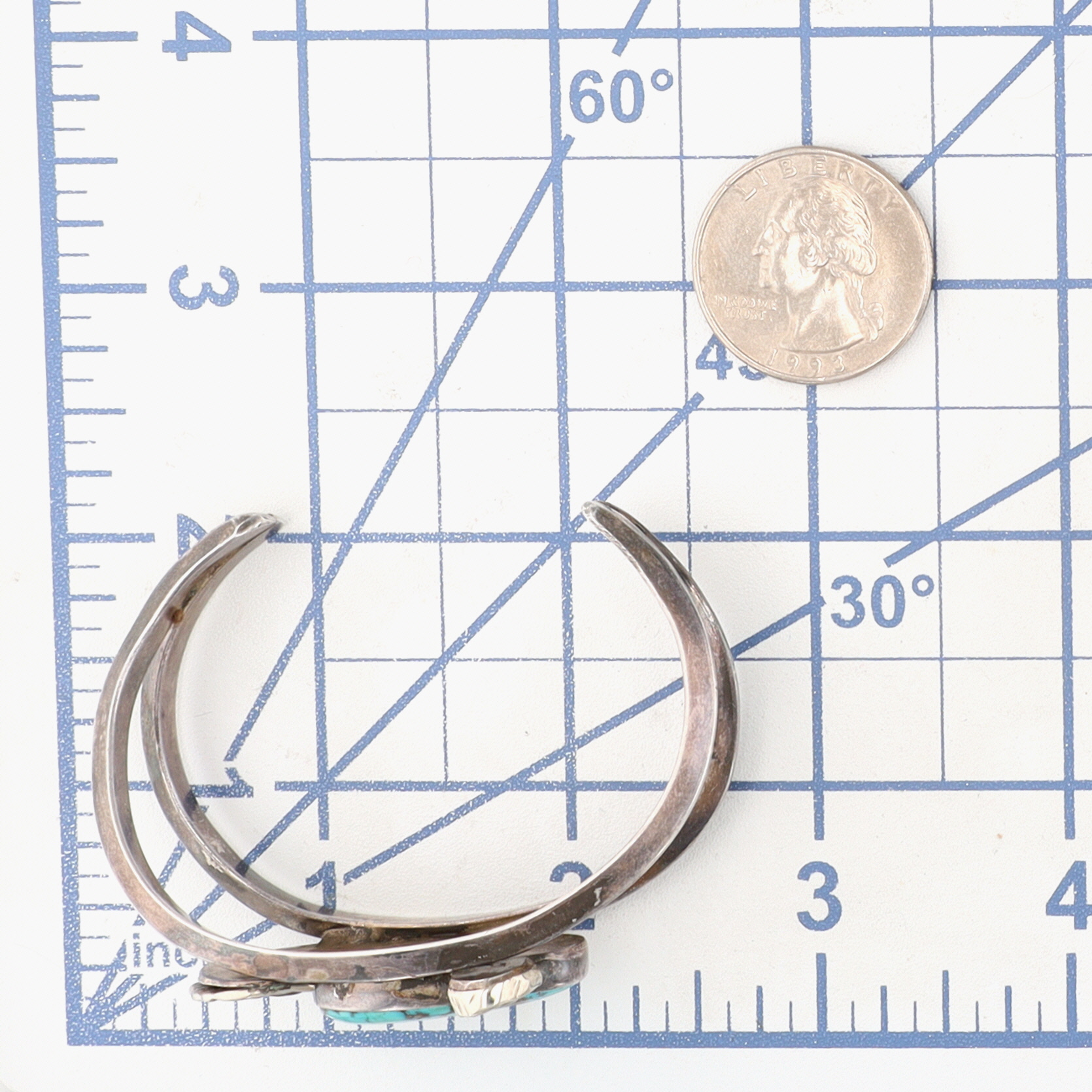 Vintage Navajo Sterling Turquoise Cuff Bracelet