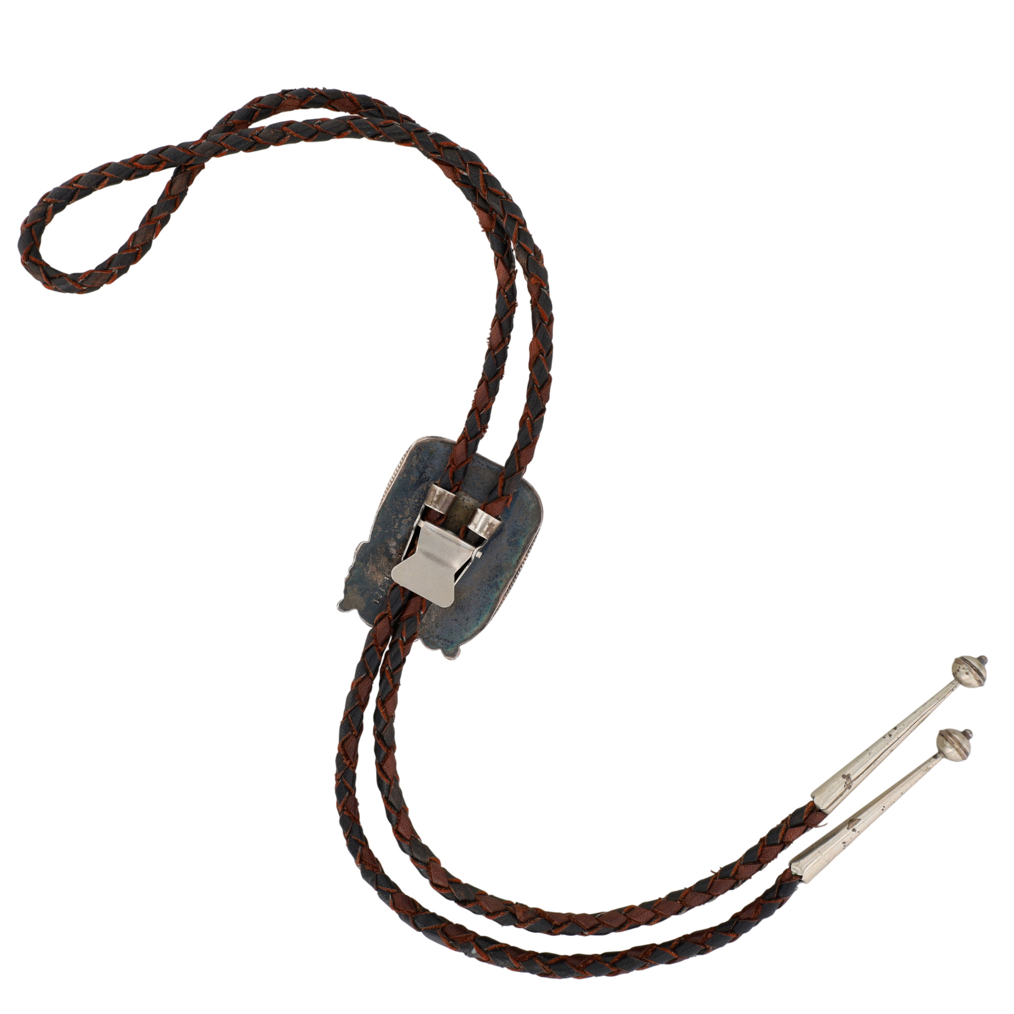 Vintage Tom Platero Navajo Sterling Turquoise Bolo Tie