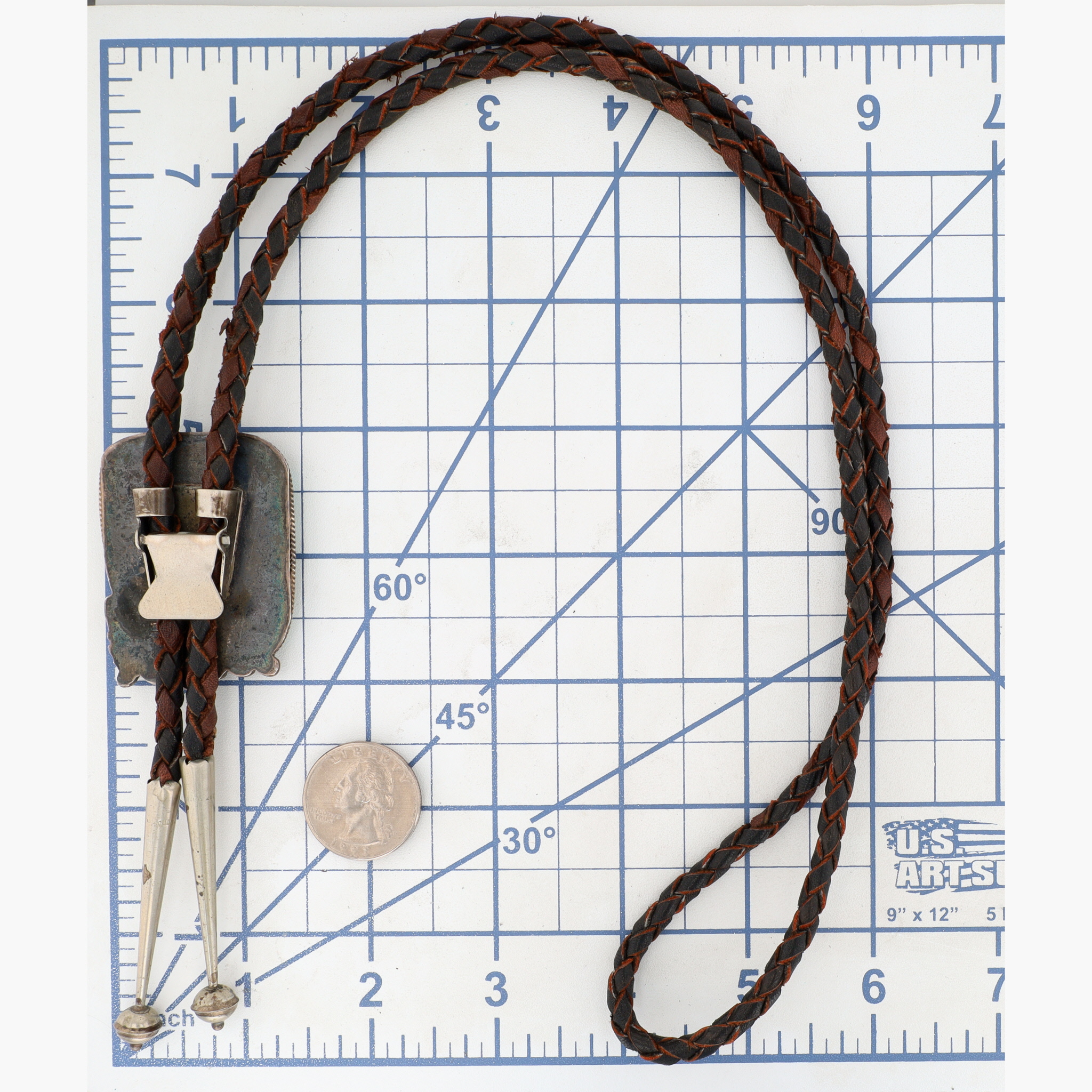 Vintage Tom Platero Navajo Sterling Turquoise Bolo Tie